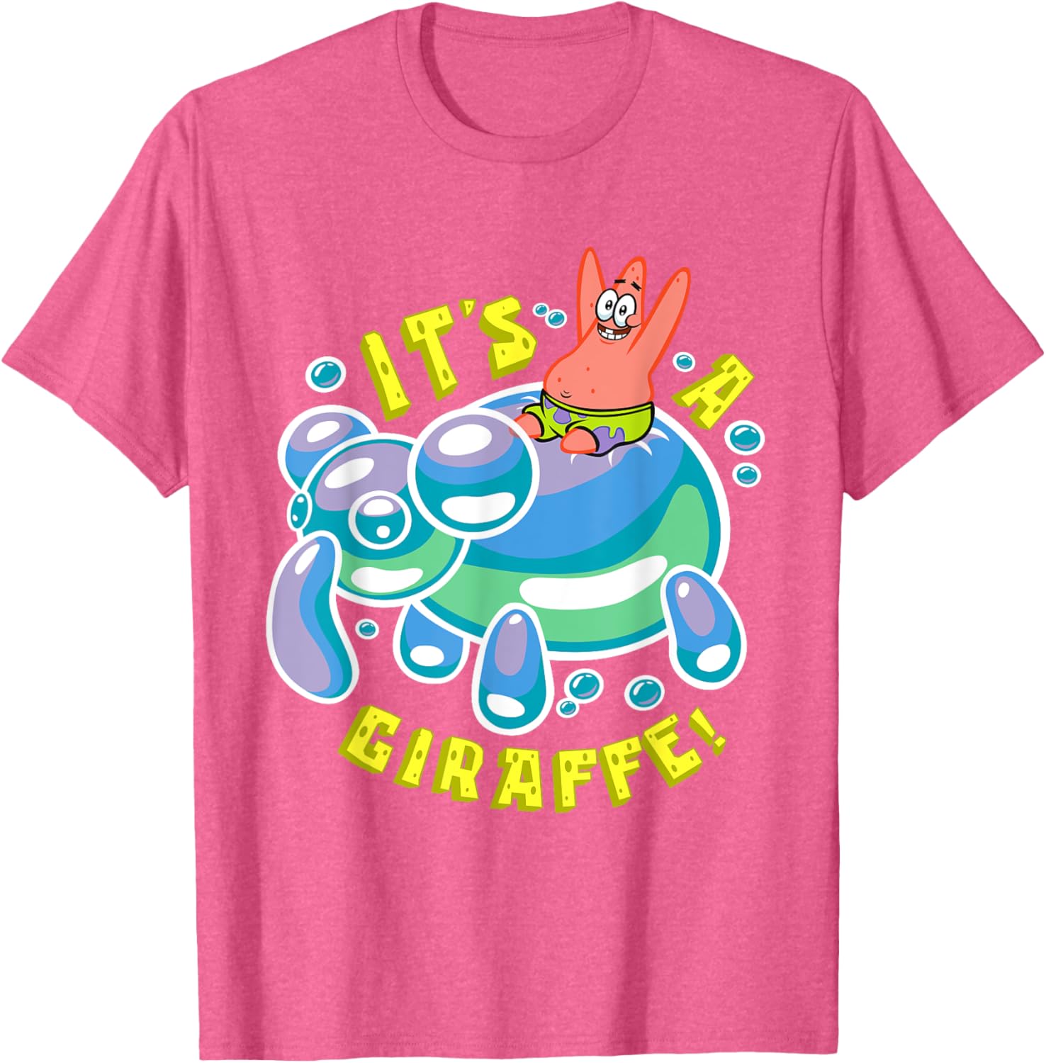 Mademark SpongeBob Patrick Star Riding Balloon Giraffe T-Shirt - 5