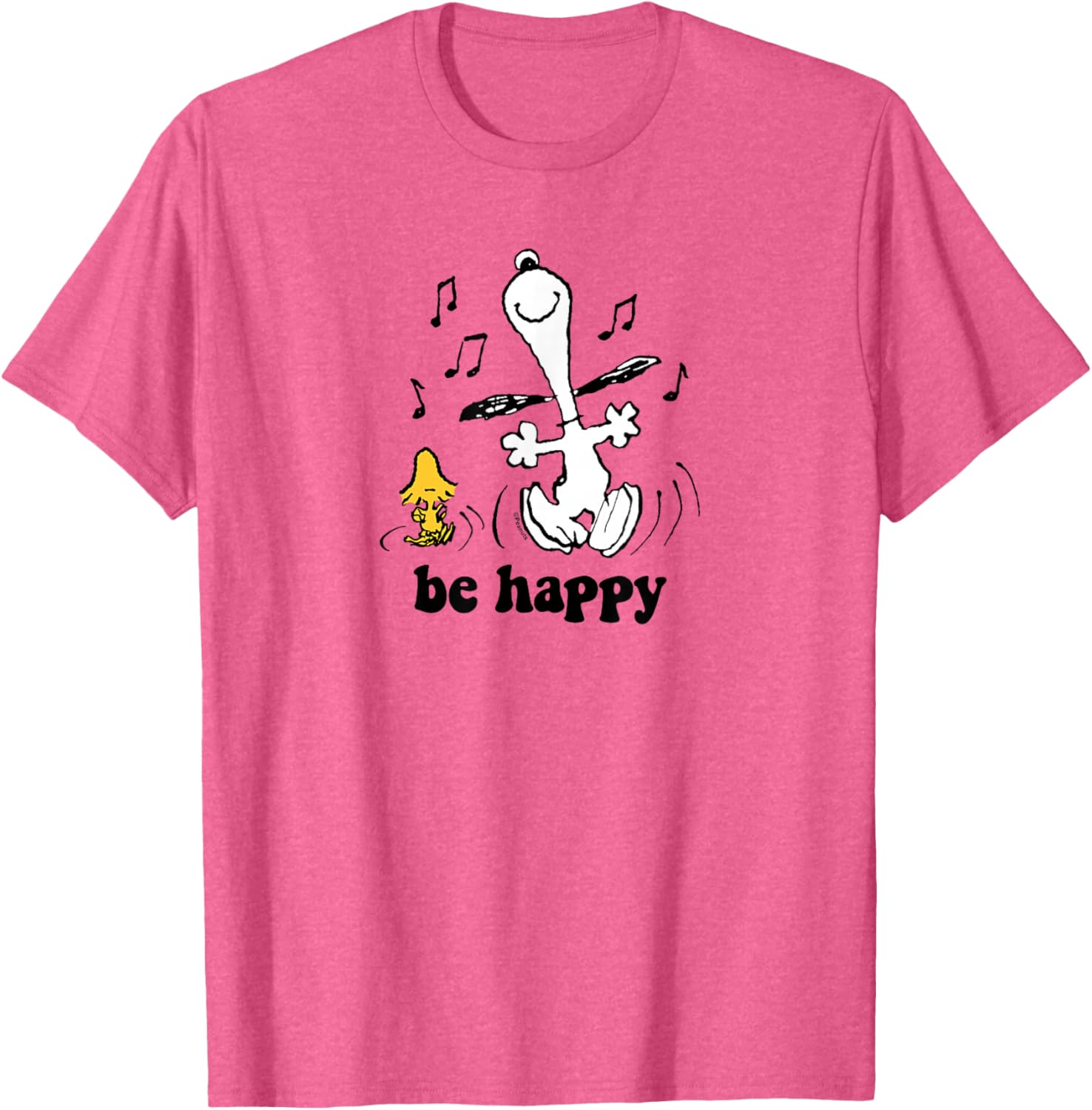 Peanuts Snoopy Woodstock Be Happy Dance T-Shirt Fun Graphic Tee - 3