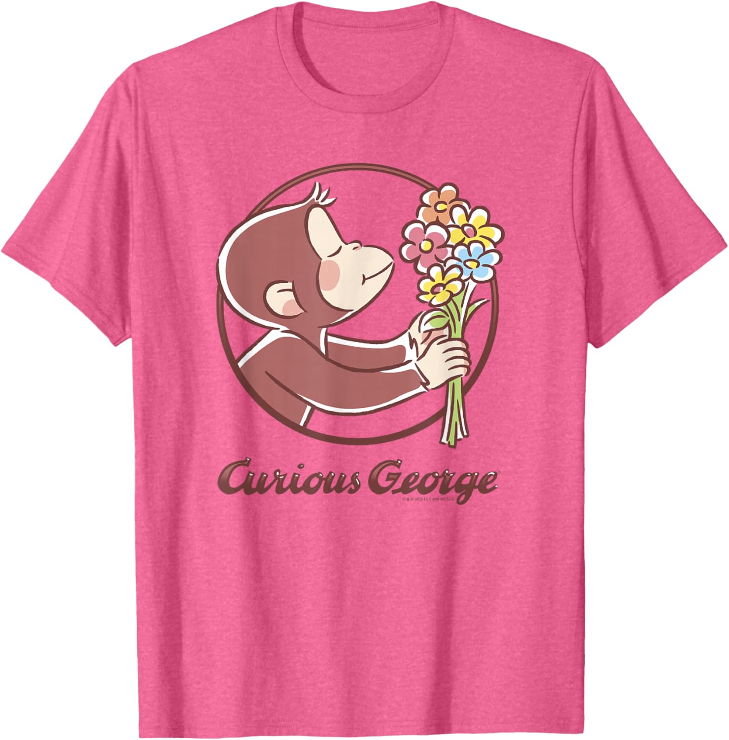 Curious George Flower Bouquet Poster T-Shirt for Fun and Style - 6