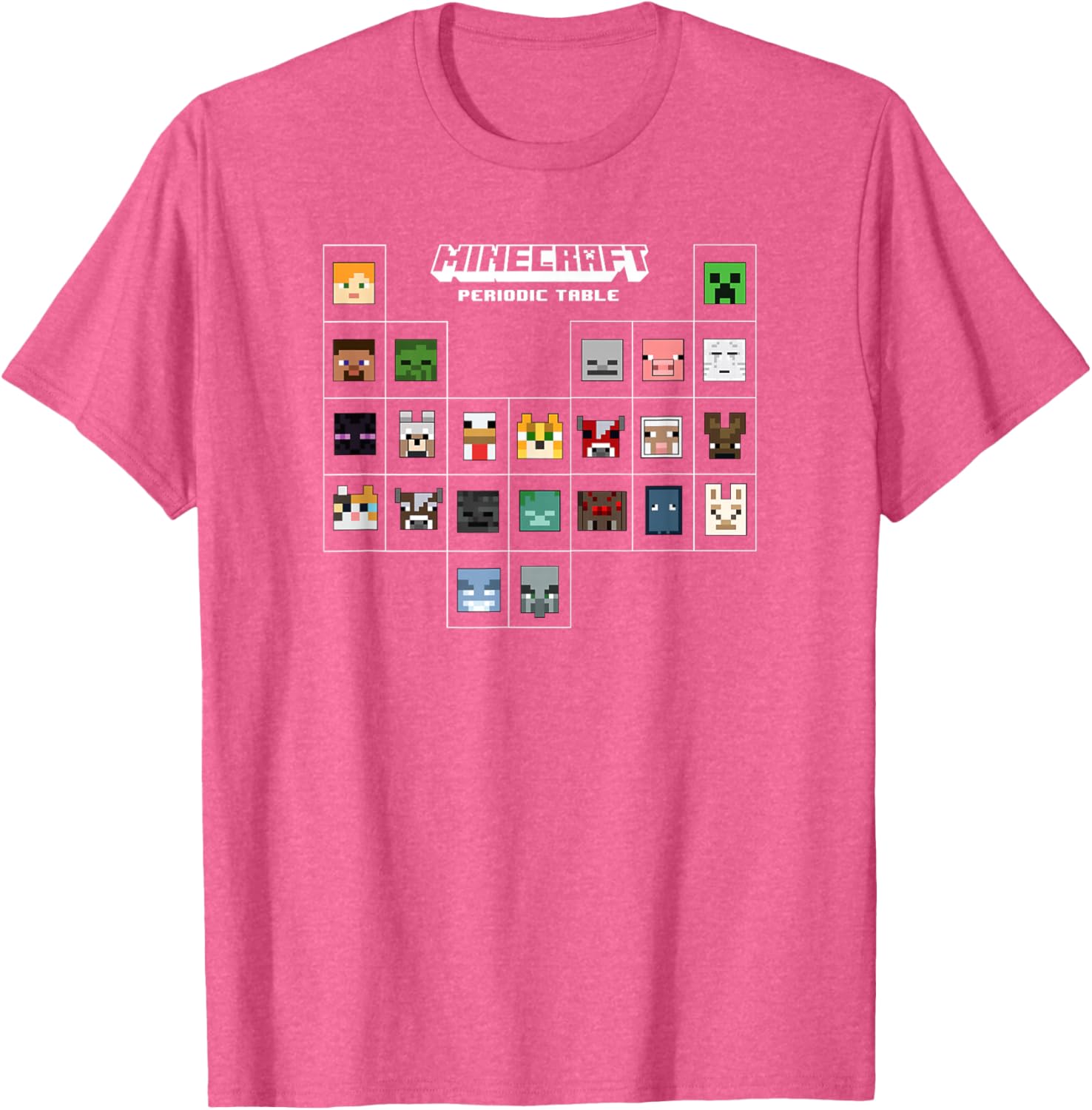 Minecraft Periodic Table Character Group T-Shirt for Fans and Gamers - 2