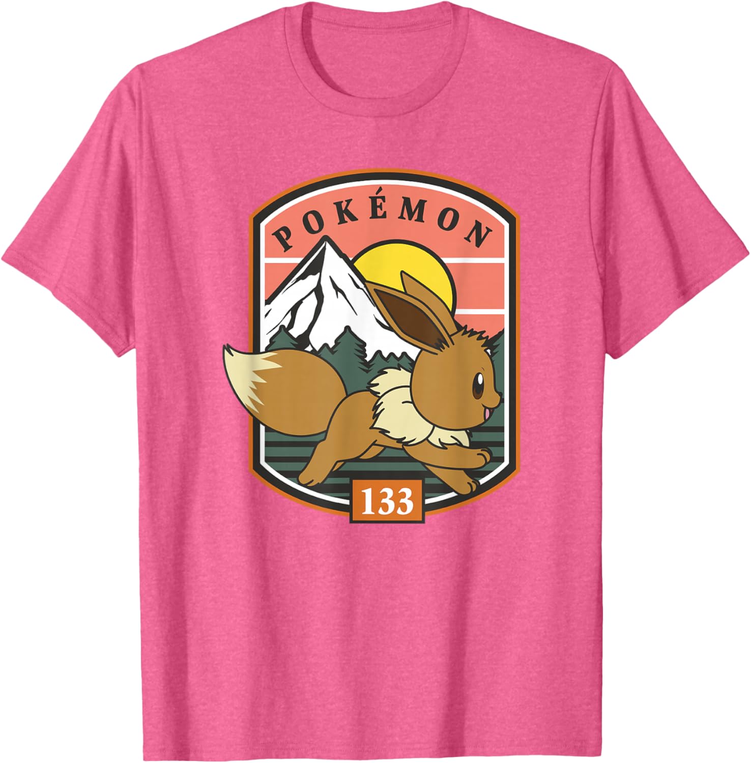 Eevee Outdoor Adventure T-Shirt for Pokémon Fans - Forest Park Badge Design - 13