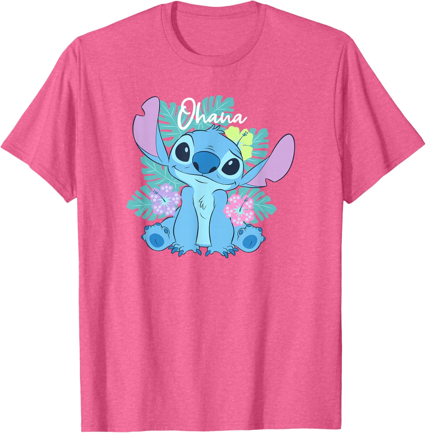 Disney Lilo and Stitch Ohana Floral Logo T-Shirt for Fun Family Style - 3