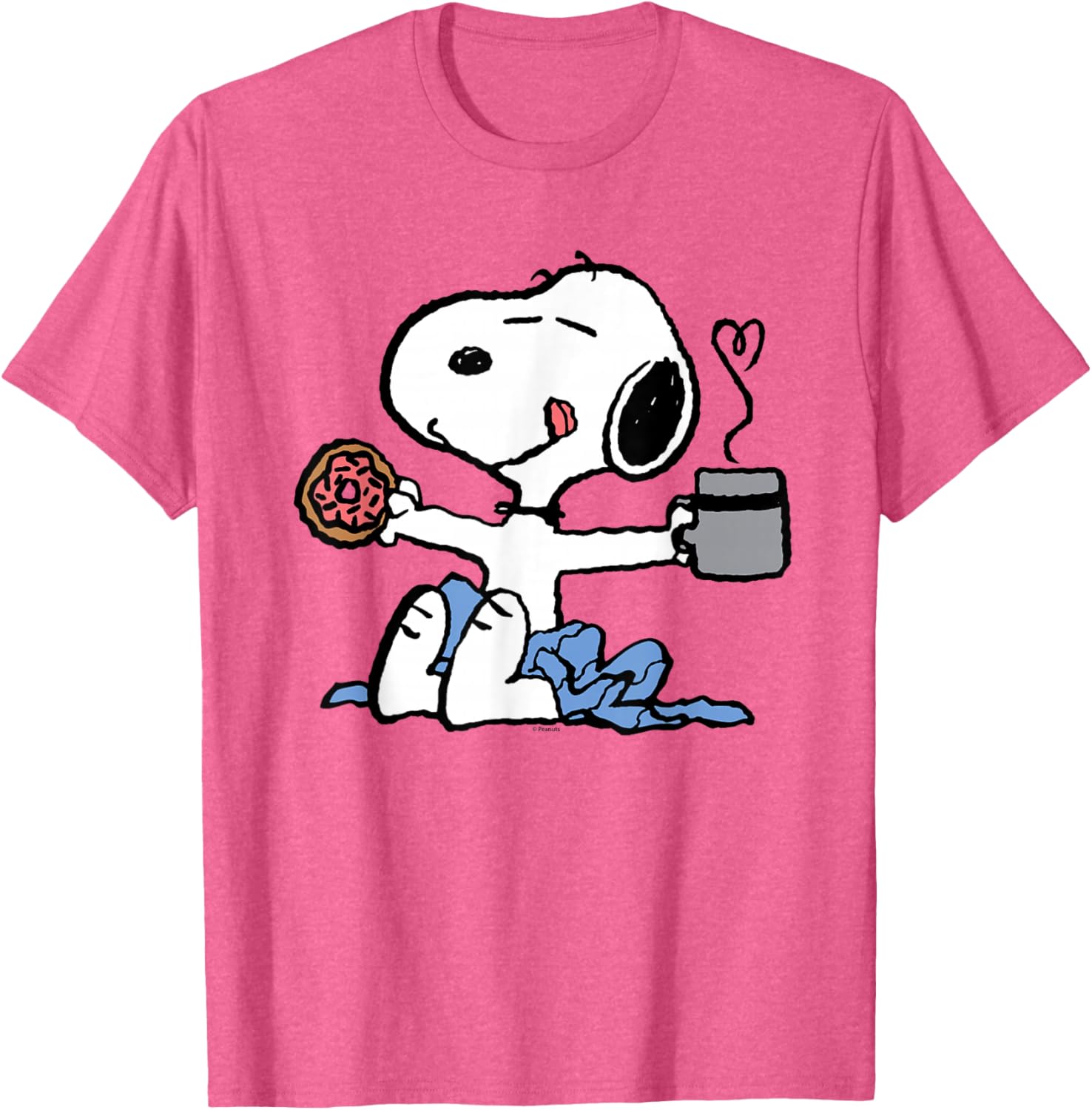 Cute Peanuts Snoopy Donut Coffee T-Shirt for Fun Fashion Lovers - 2