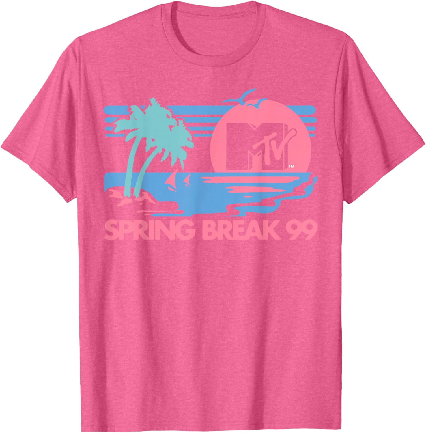 MTV Pastel Colors Spring Break Logo T-Shirt for Beach Fun and Style - 9
