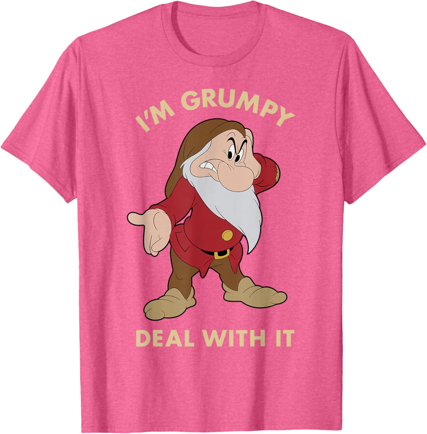 Disney Snow White Grumpy Deal With It Portrait T-Shirt for Fans - 7