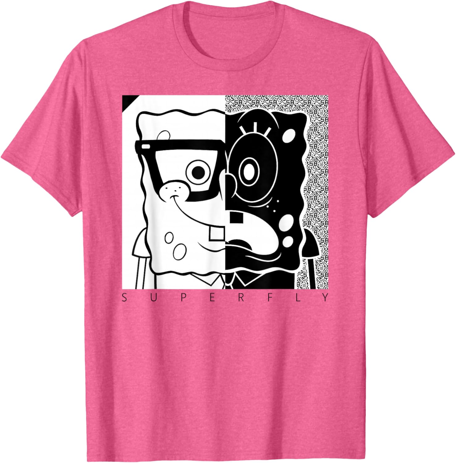 SpongeBob SquarePants Superfly Black and White T-Shirt for Fans - 10