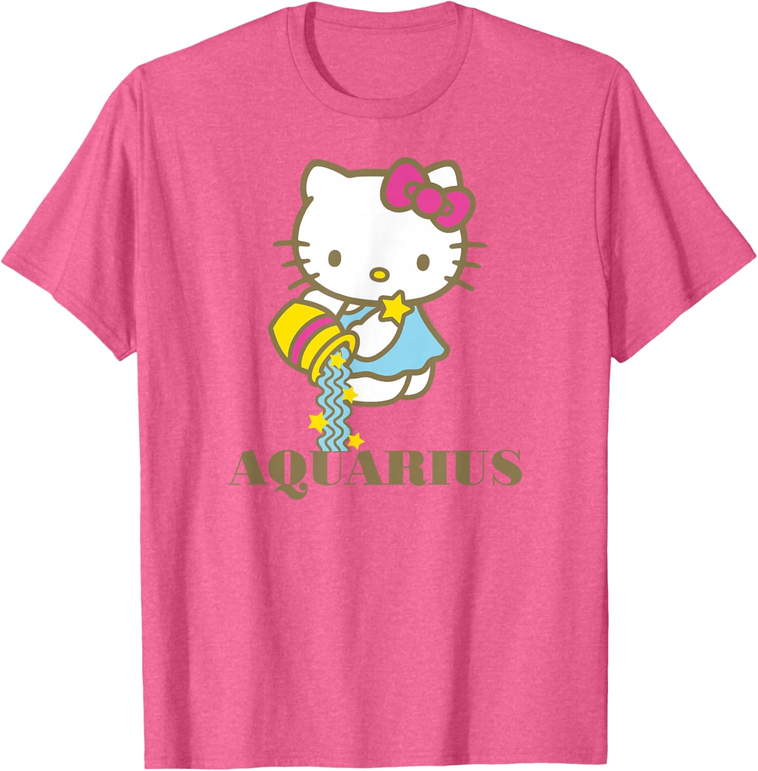 Hello Kitty Aquarius Zodiac T-Shirt Cute Graphic Tee for Pisces Fans - 7