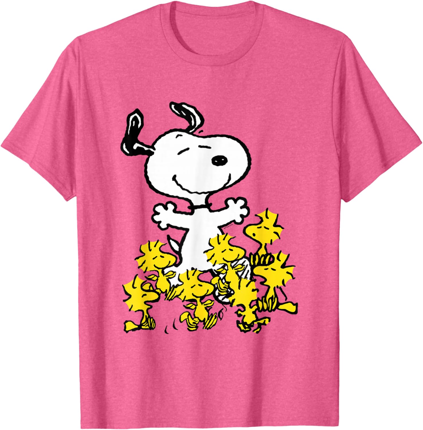 Peanuts Snoopy Chick Party Shirt Classic Fit Adult Black T-Shirt - 6