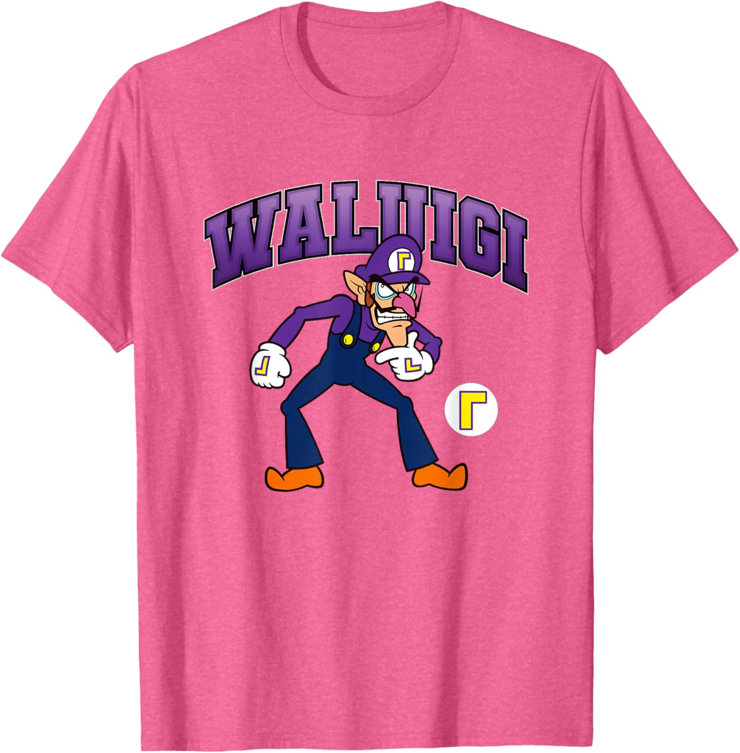 Super Mario Bros Waluigi Big Character Portrait T-Shirt for Fans - 18