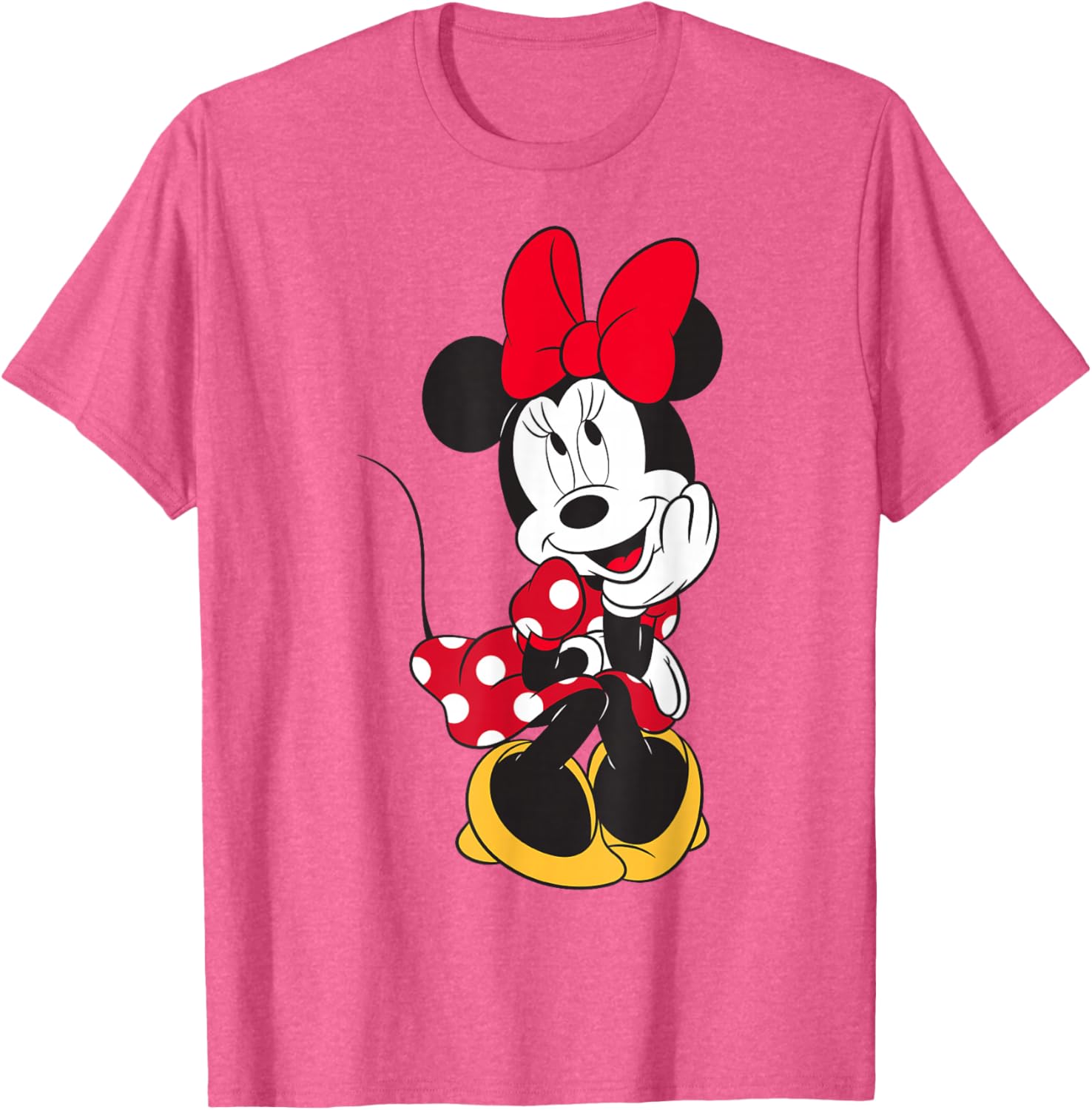 Cute Disney Minnie Mouse Daydreaming Pose T-Shirt for All Ages - 5