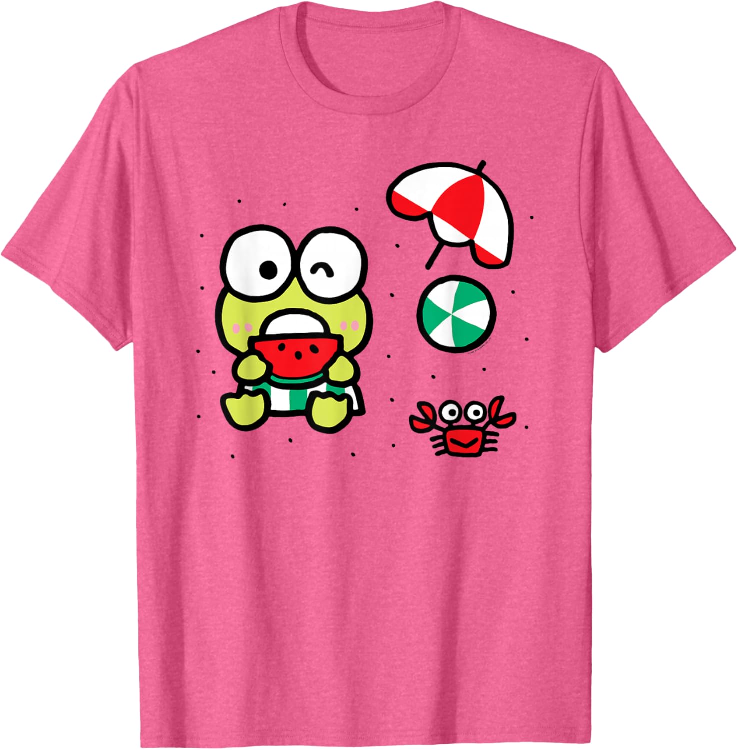 Keroppi Beach Summer Watermelon T-Shirt Fun and Cute Summer Apparel - 9