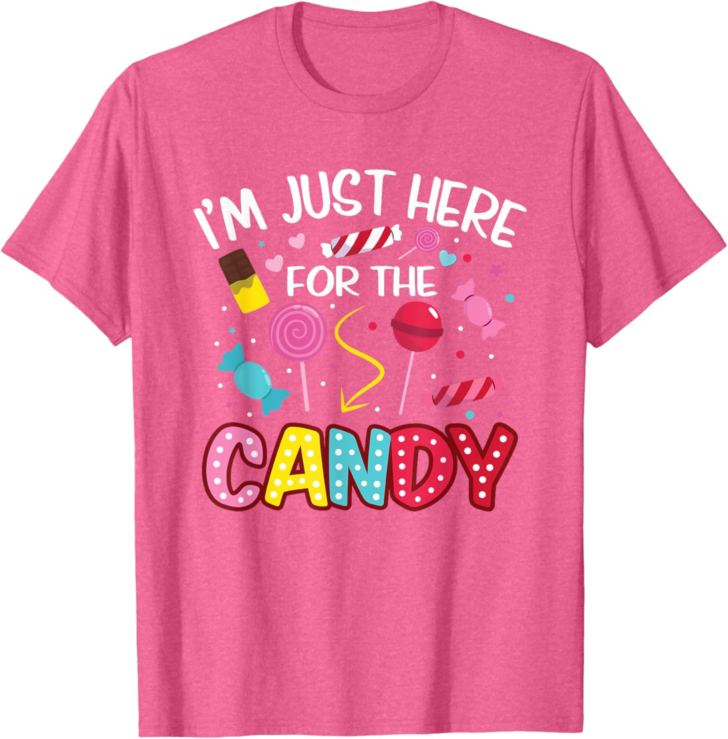 Cute I'm Just Here For The Candy Lollipop Halloween T-Shirt for Kids - 16