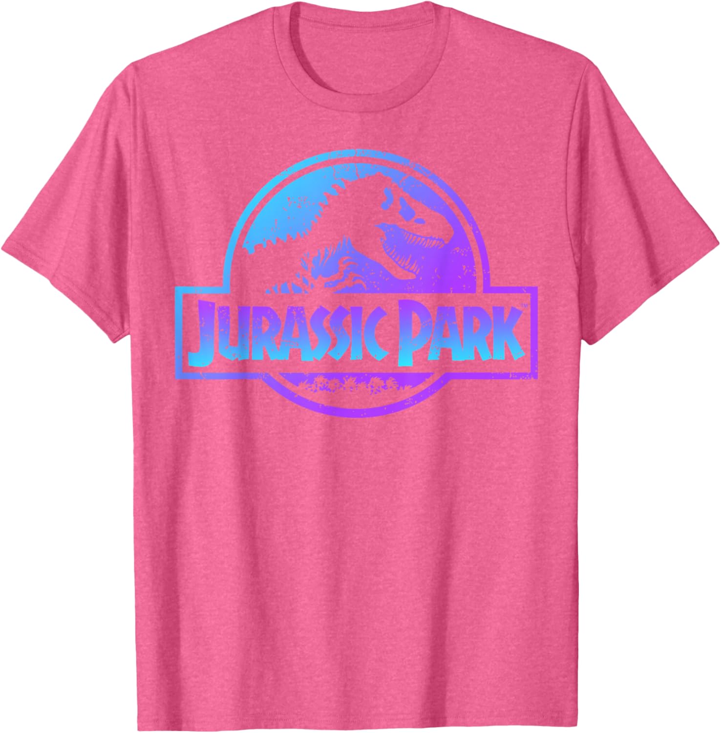 Jurassic Park Blue and Purple Fossil Logo Graphic T-Shirt for Fans - 7