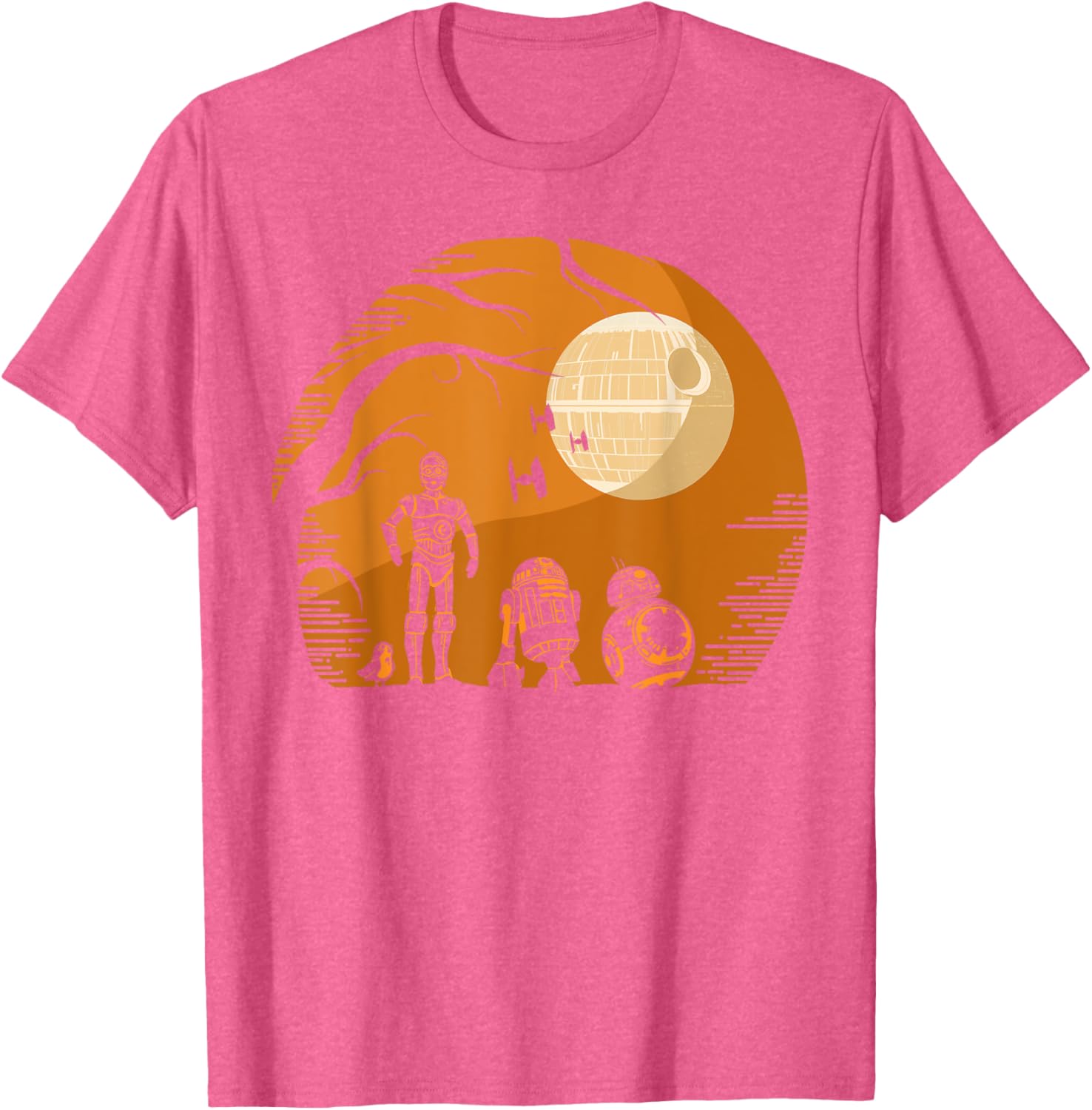 Star Wars Droid Halloween T-Shirt with Death Star Portrait in Orange Hue - 3