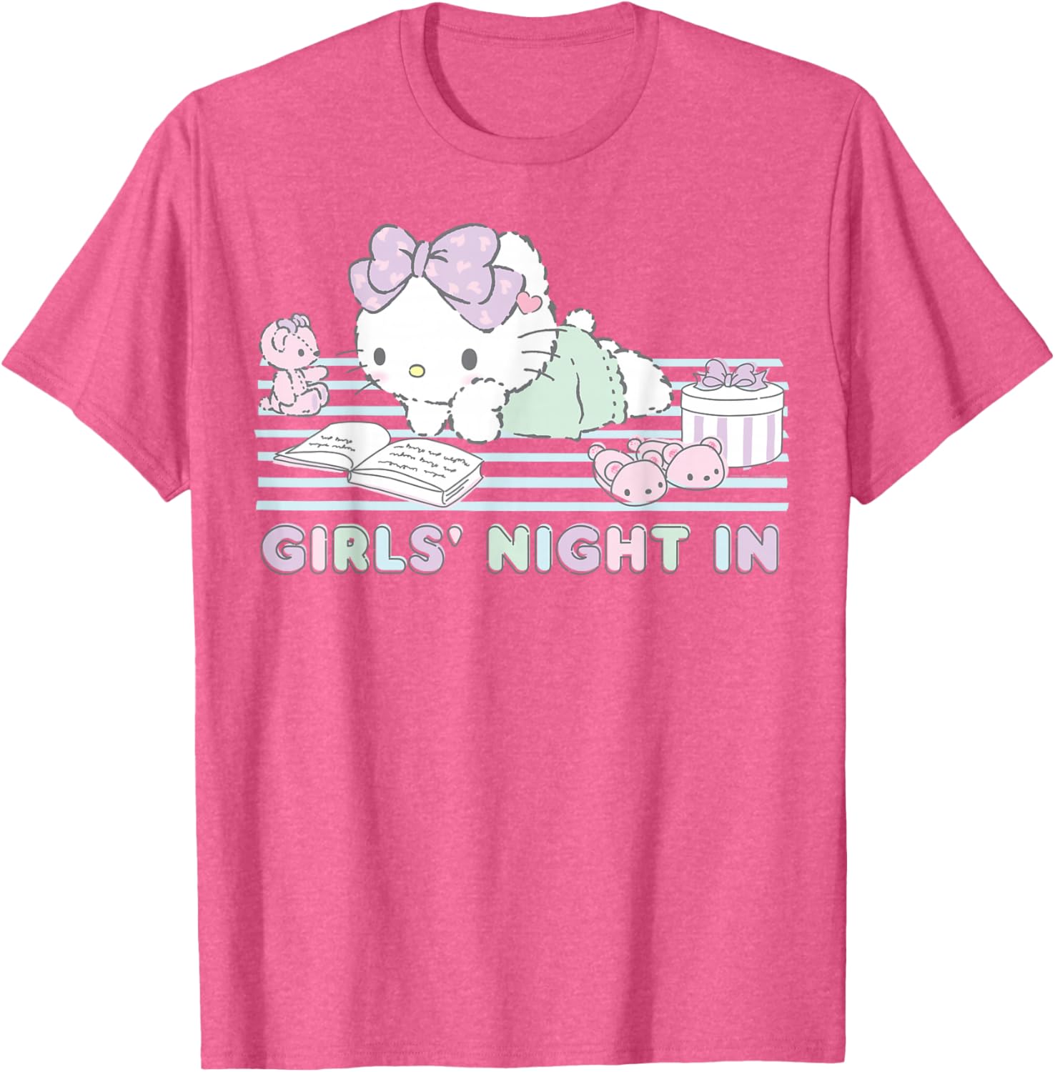 Hello Kitty Girls Night In Reading Short Sleeve T-Shirt for Fun Style - 19