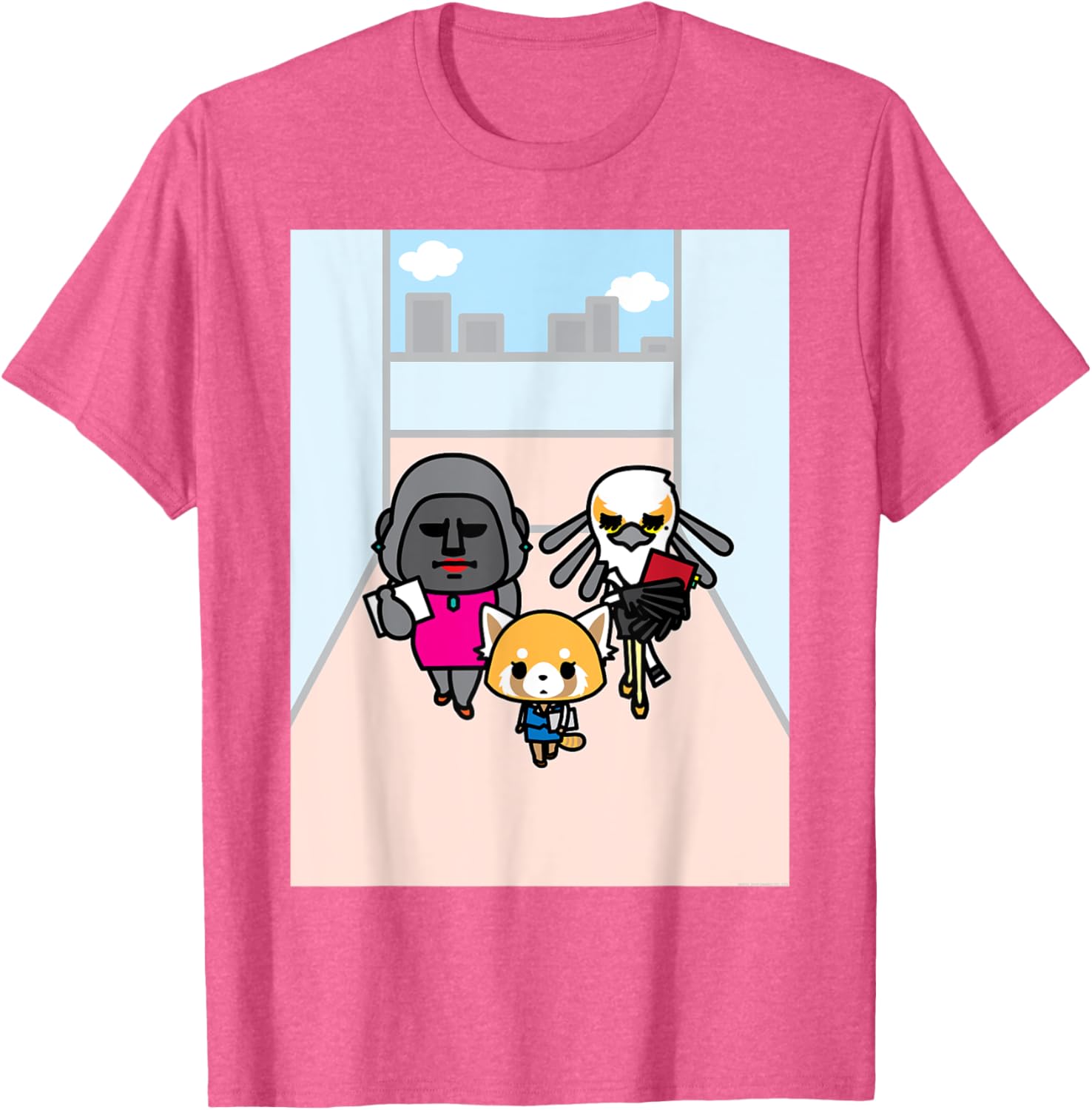 Aggretsuko Office Girl Gang Tee Shirt Fun Graphic T-Shirt for Fans - 10