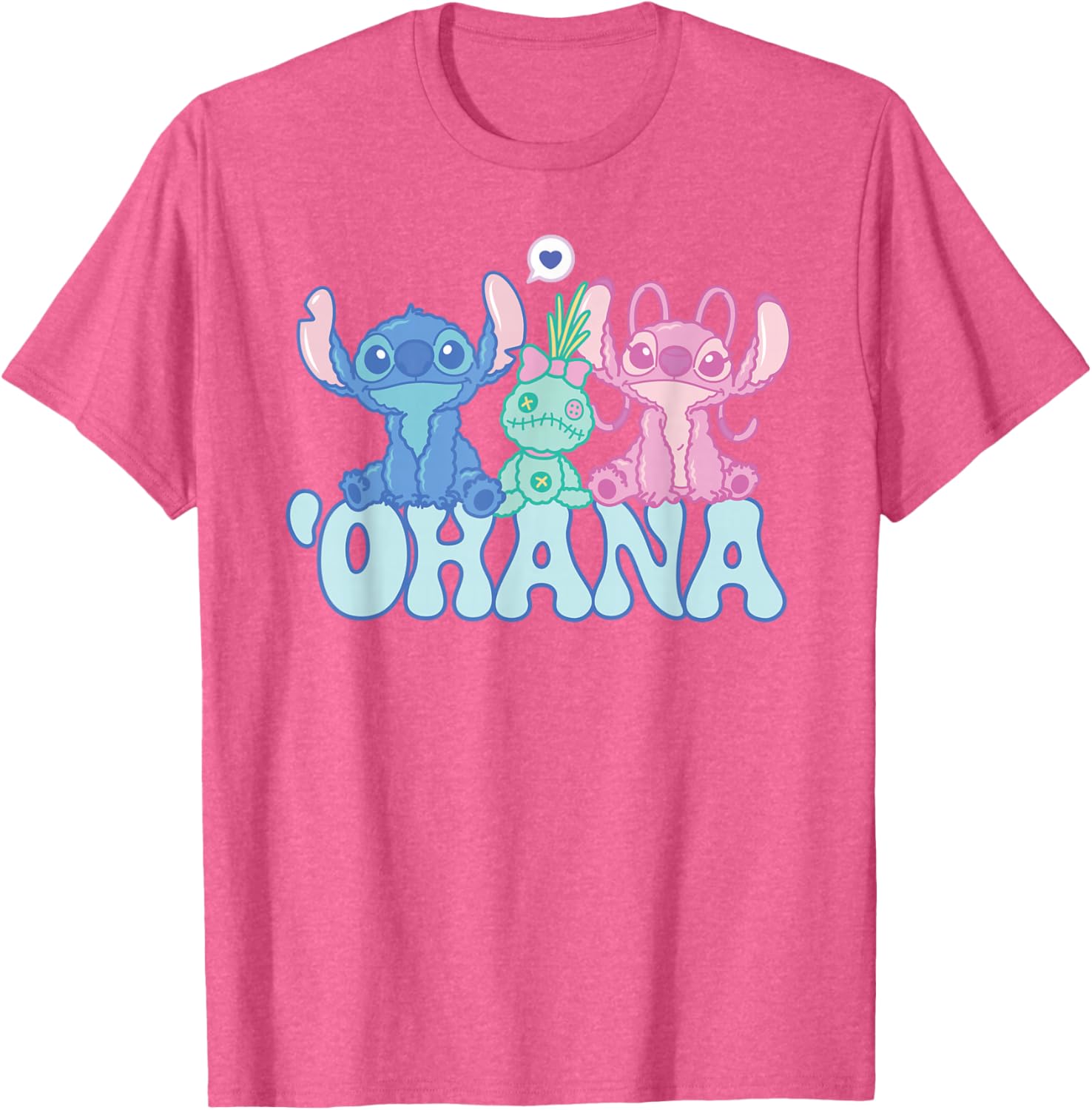 Cute Disney Stitch Ohana T-Shirt with Angel and Scrump for Kids and Adults - 8