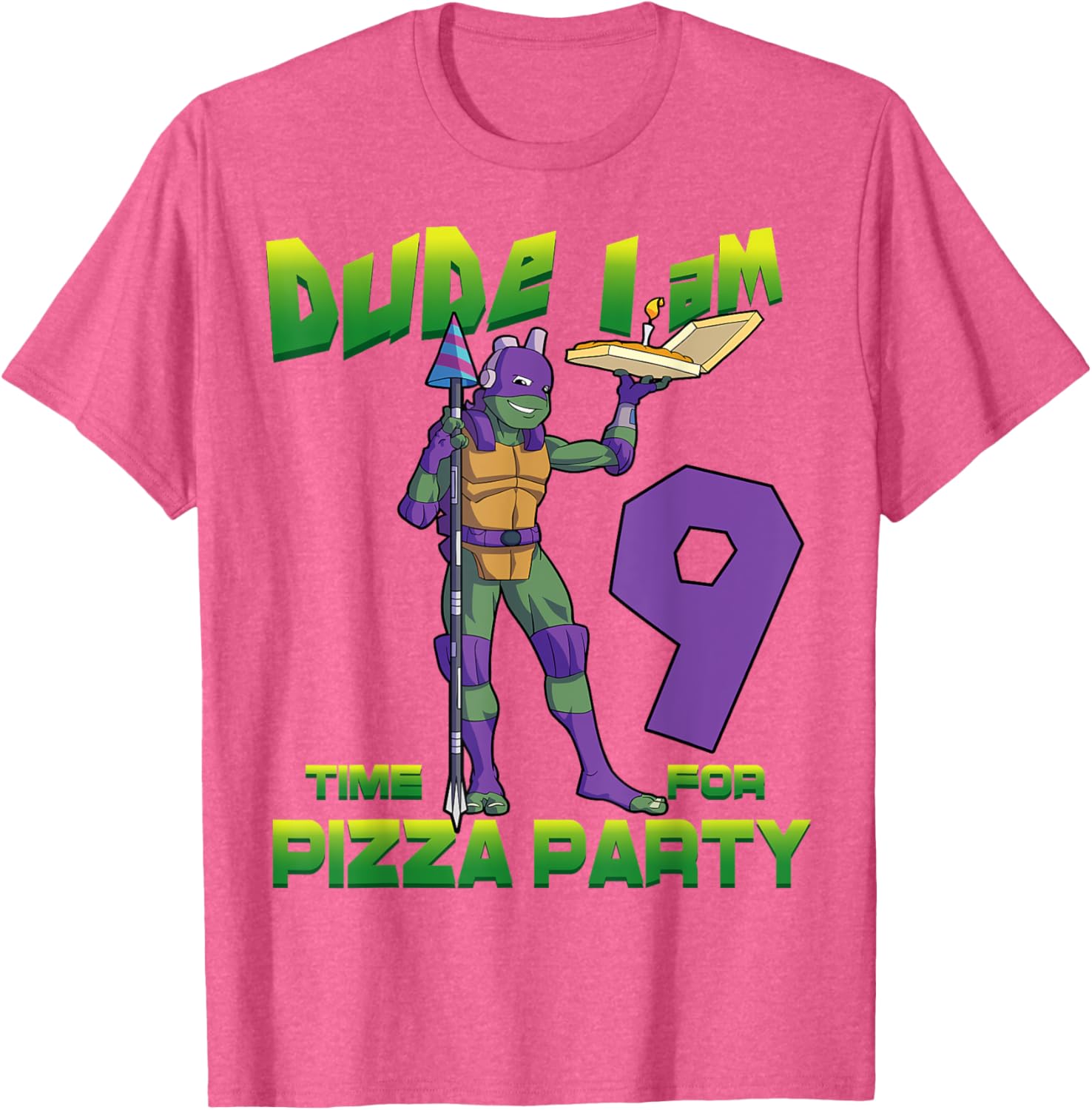 TMNT Birthday T-Shirt for Kids - Dude I am 9 Years Old Donnie Style - 3