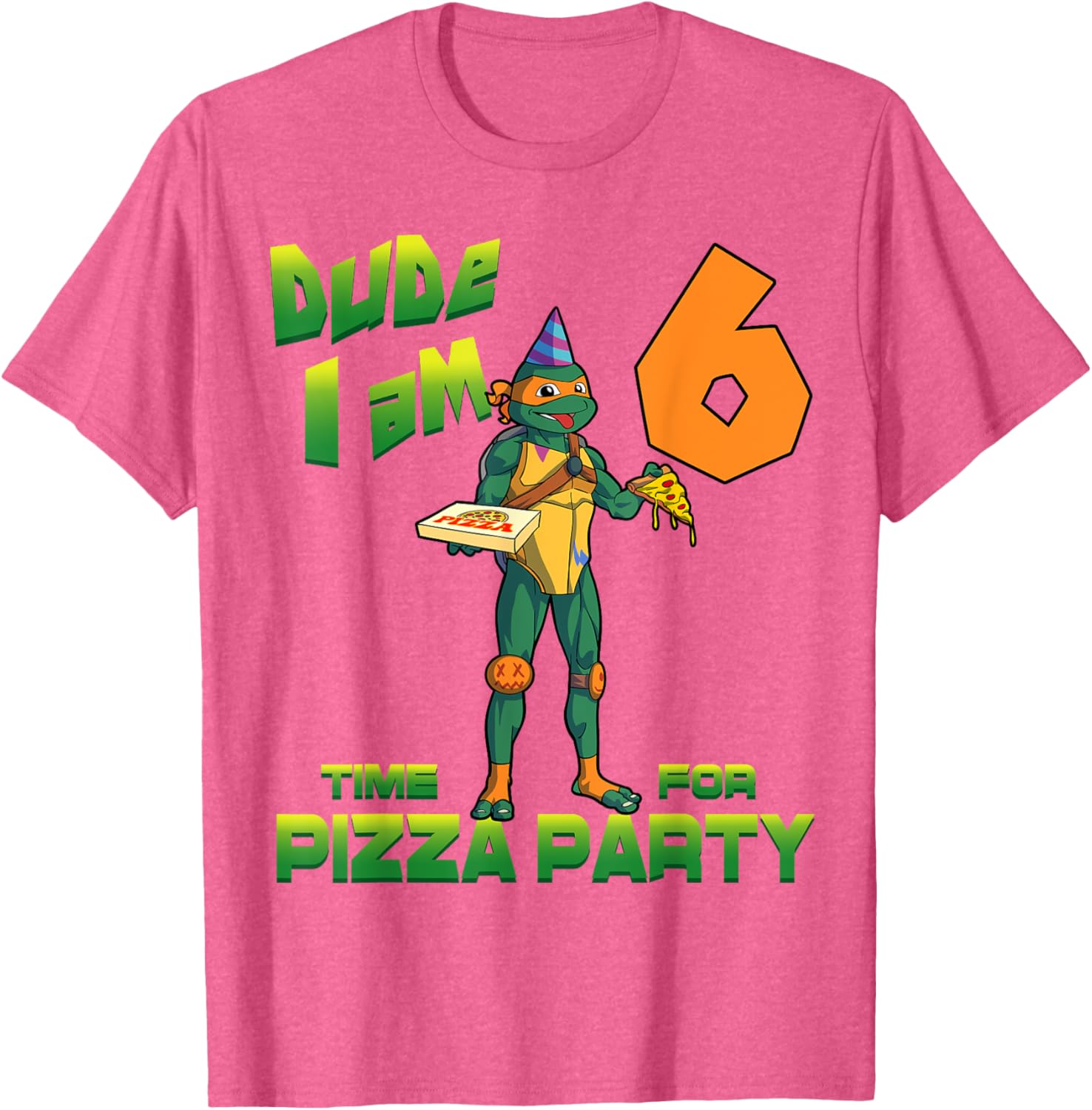 Mademark TMNT Michelangelo Pizza Birthday T-Shirt for 6 Year Olds - 17