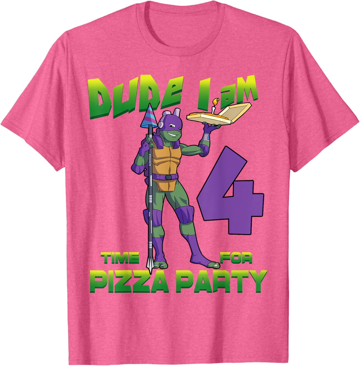 Mademark Teenage Mutant Ninja Turtles Donnie Pizza Birthday T-Shirt 4Y - 7