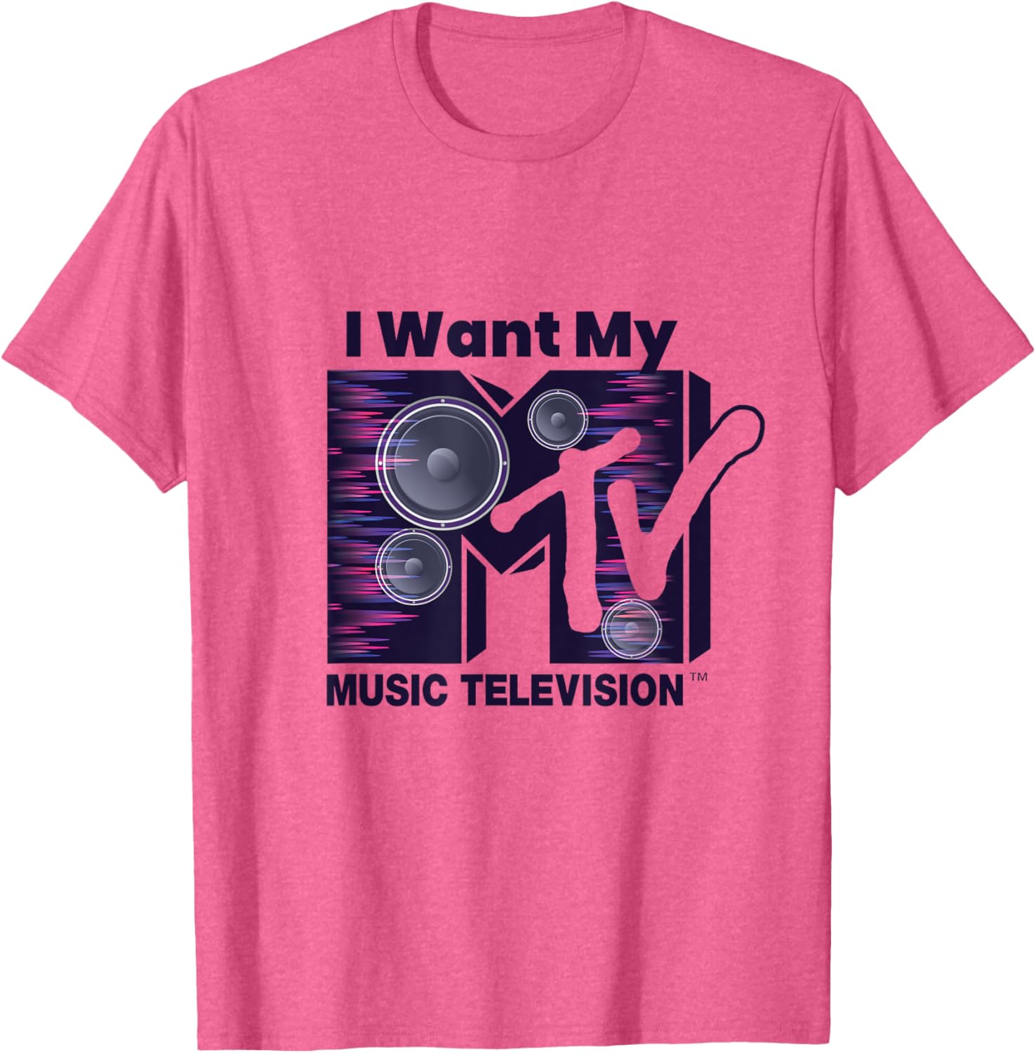 Mademark x MTV Violet Blue T-Shirt with Iconic Logo and Boom Box Design - 9