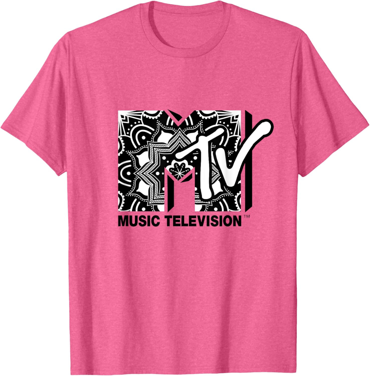 Mademark x MTV Mandala Black and White Logo T-Shirt for Trendy Style - 17