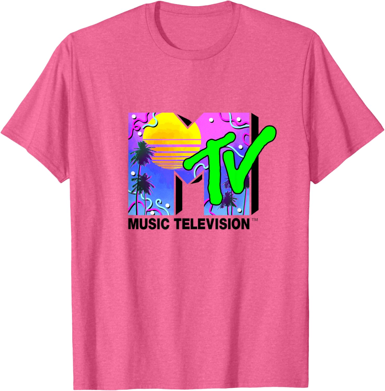 Mademark x MTV Miami Logo Art Deco Colors Sun T-Shirt for Trendy Style - 4