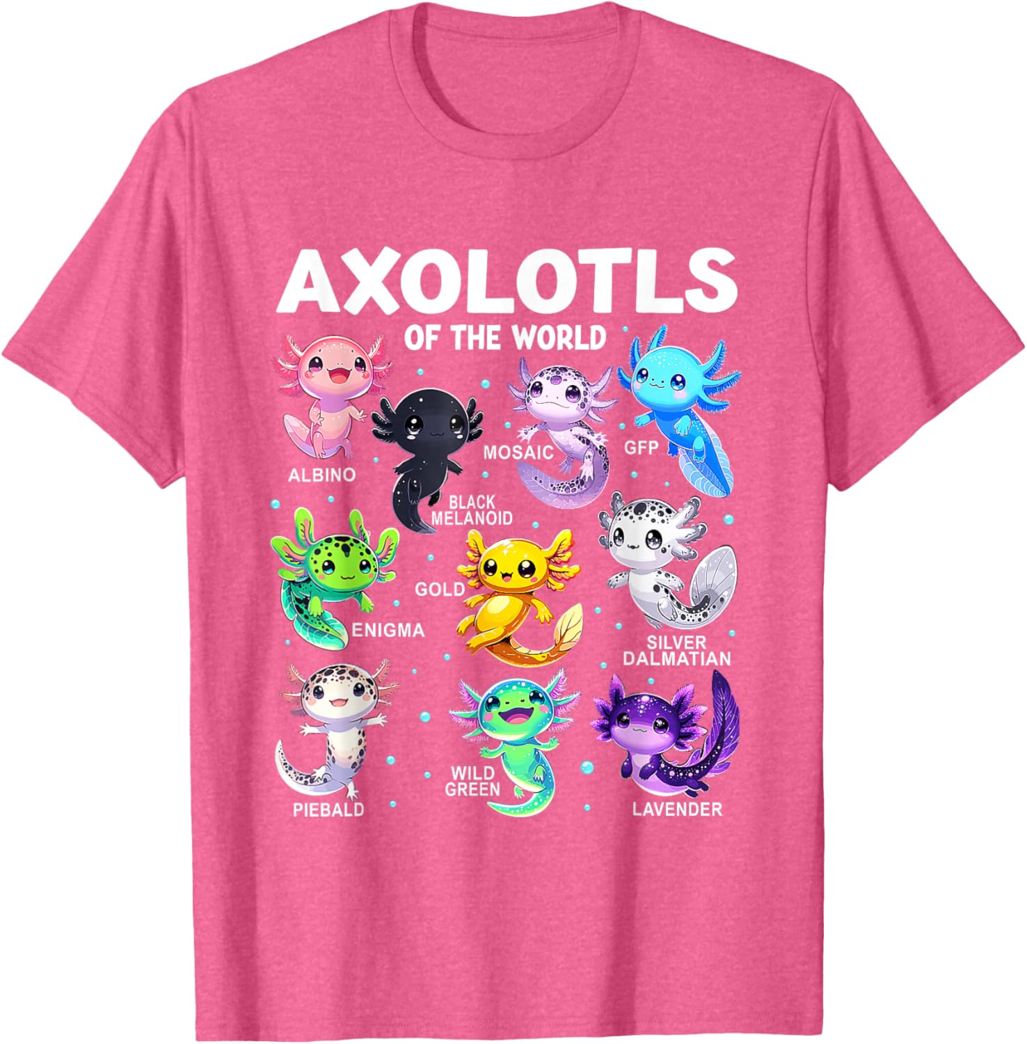 Kawaii Axolotl Graphic Tee Cute Animal T-Shirt for Axolotl Lovers - 8