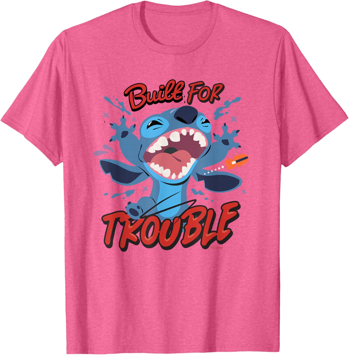 Disney Stitch Built for Trouble T-Shirt Fun Apparel for Fans of Lilo and Stitch - 12