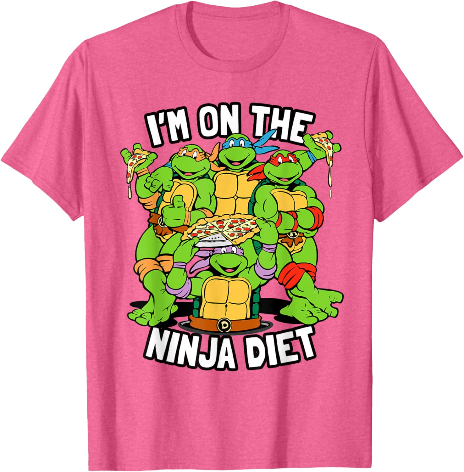 Mademark TMNT Pizza T-Shirt I'm on the Ninja Diet Fun Graphic Tee - 6
