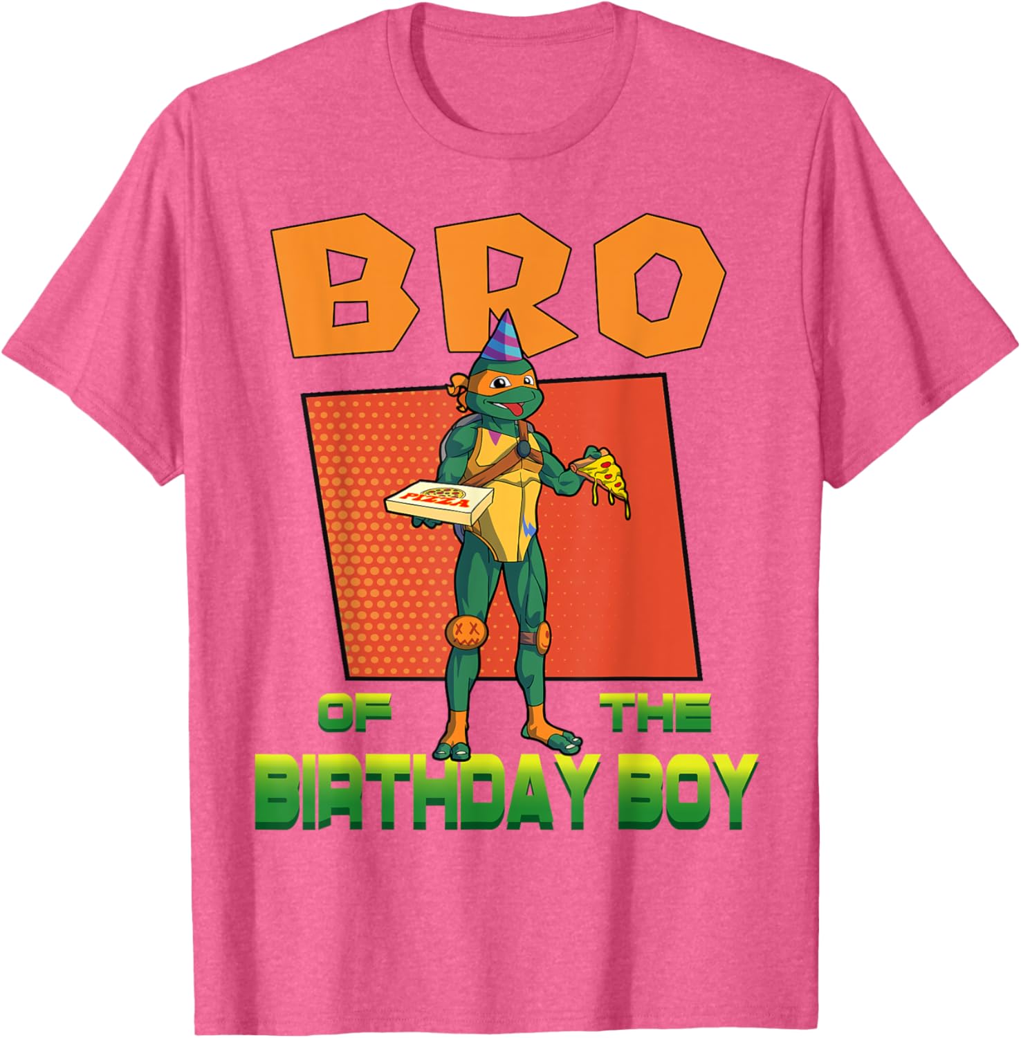 Mademark TMNT Mikey Birthday Boy Pizza Party T-Shirt for Kids - 1