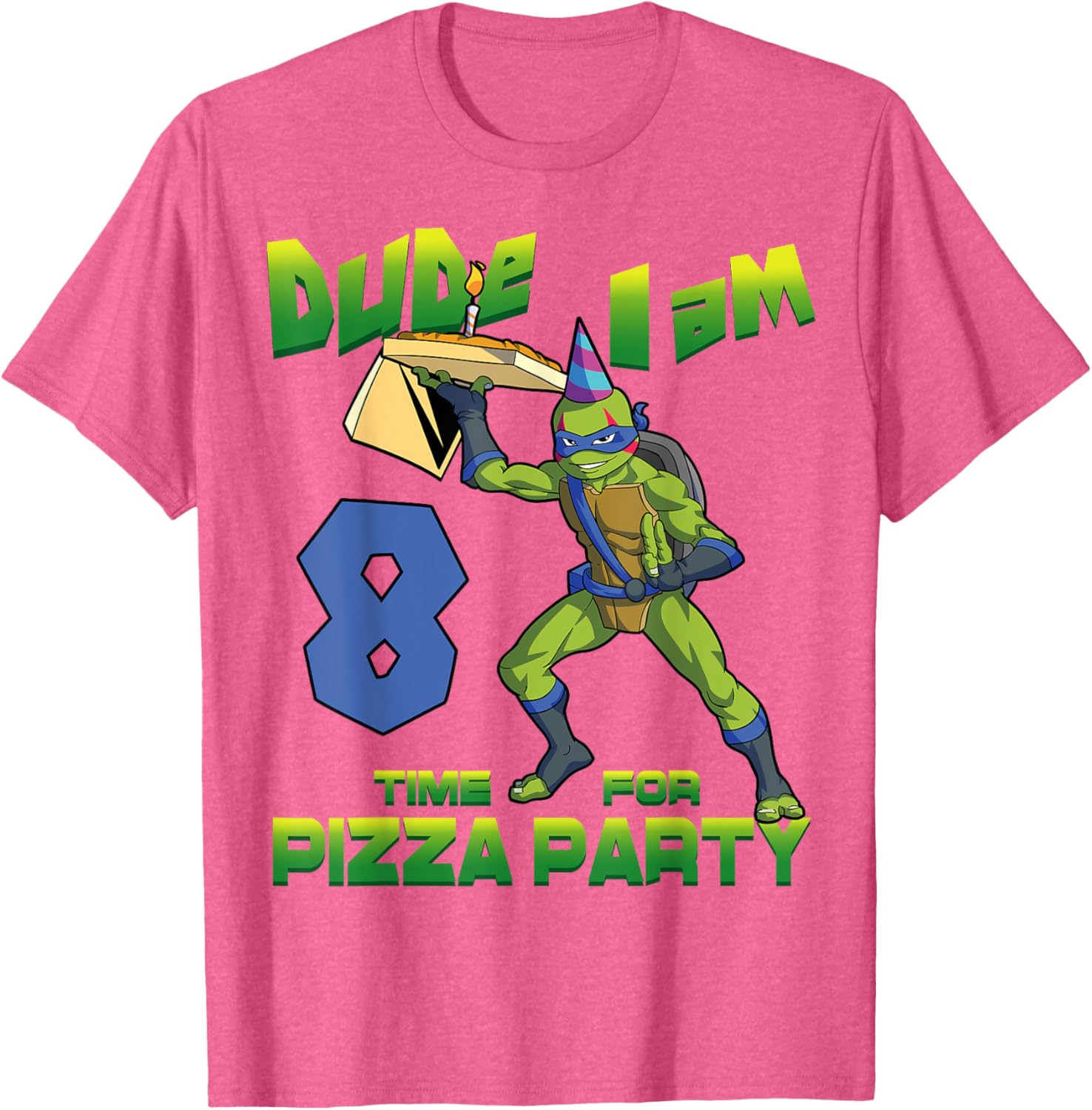 Mademark TMNT Leo Pizza Birthday T-Shirt for 8 Year Old Boys Fun Gift - 8
