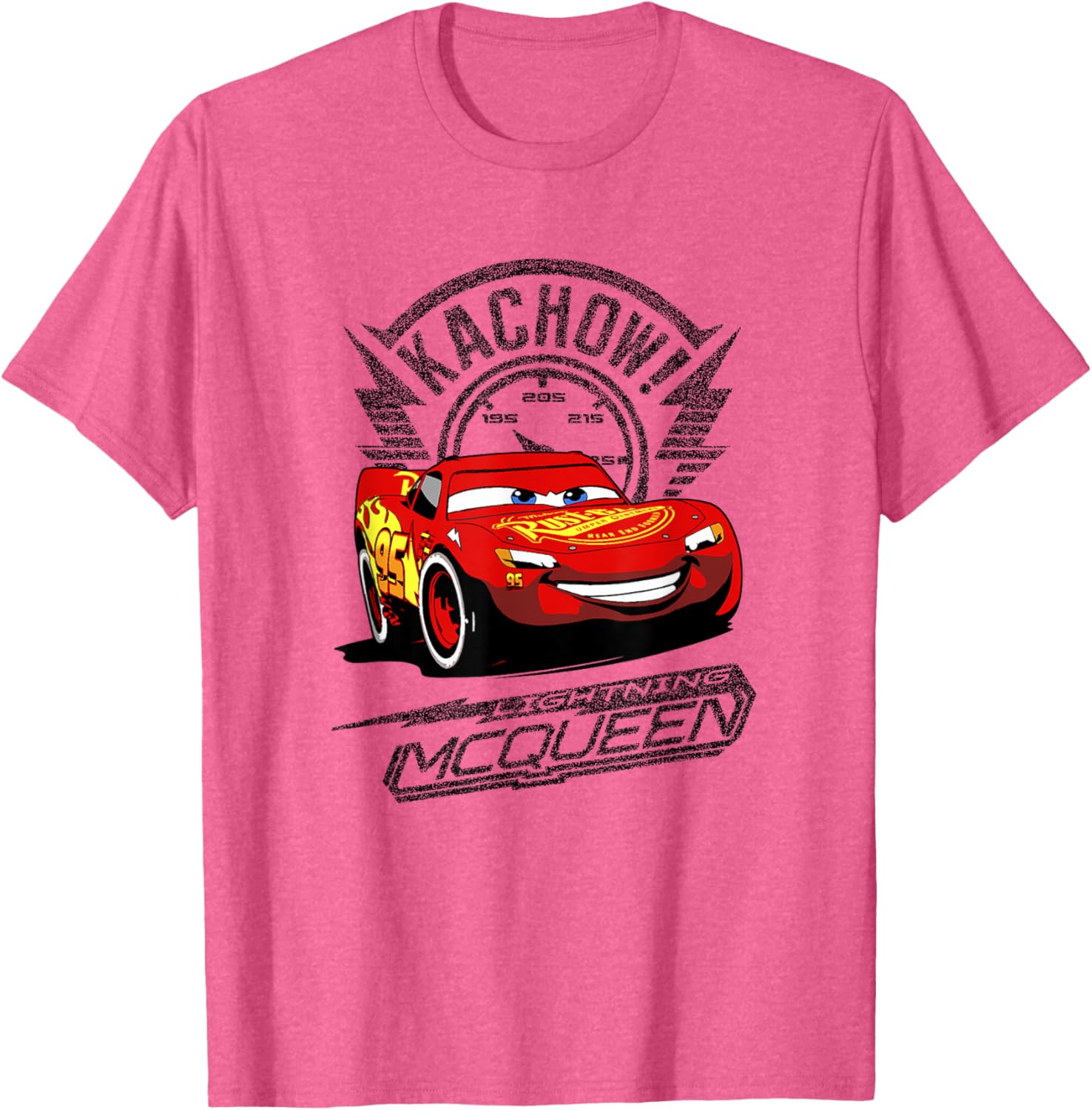 Disney Pixar Cars Lightning McQueen Kachow Retro T-Shirt for Fans - 7