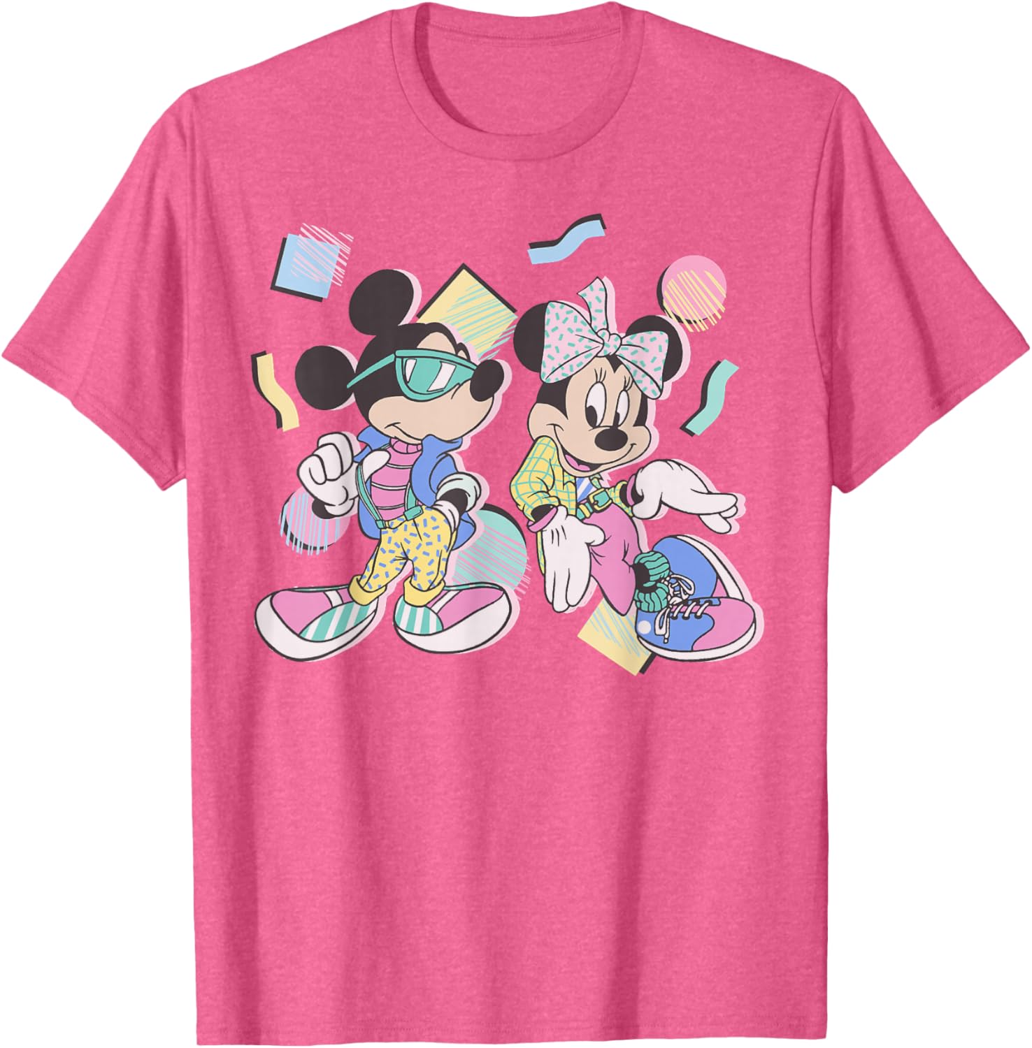 Disney Mickey and Minnie Retro 80s Style T-Shirt for Vintage Fans - 1