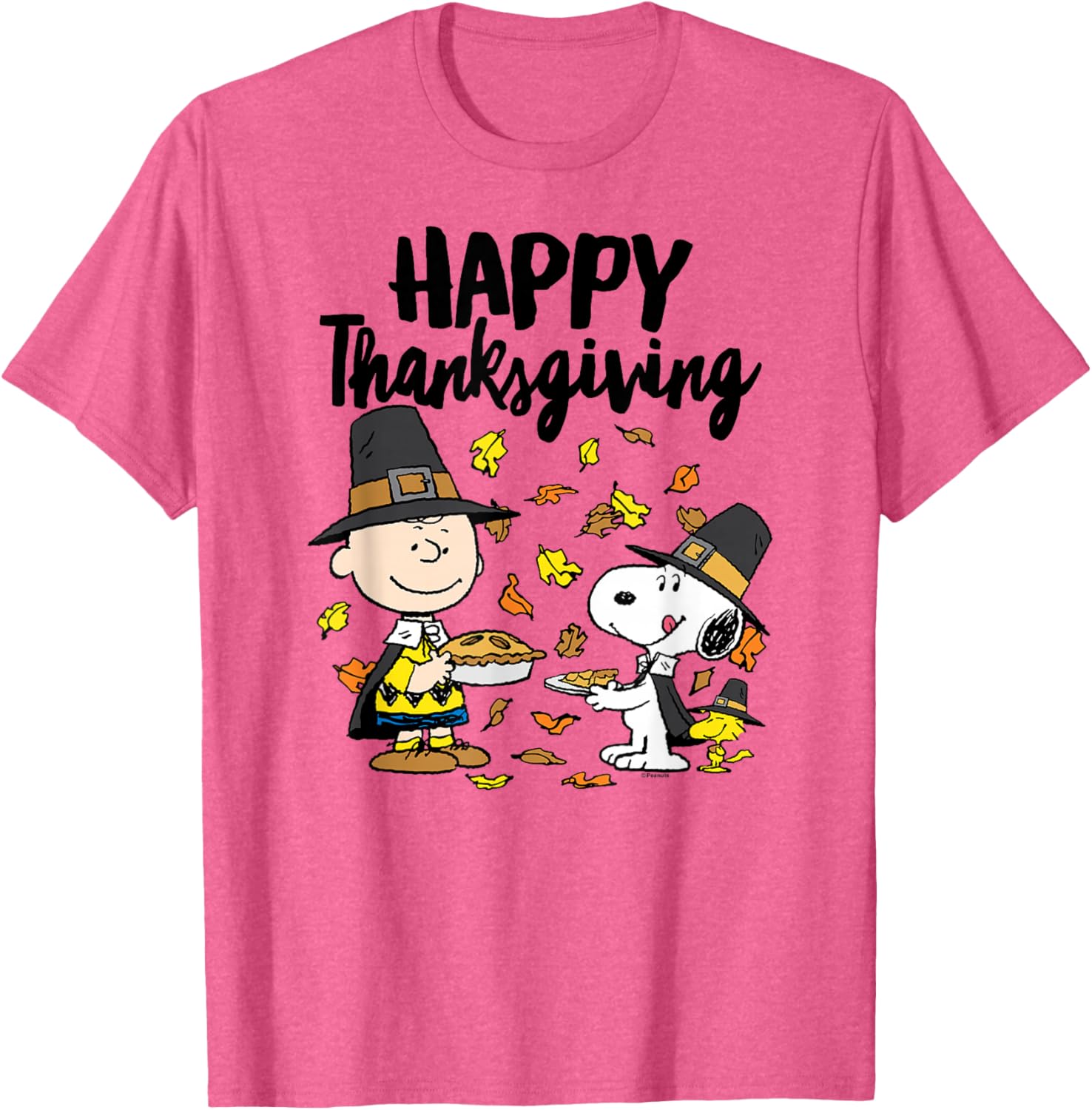 Happy Thanksgiving Peanuts T-Shirt with Charlie Brown Snoopy Woodstock - 6