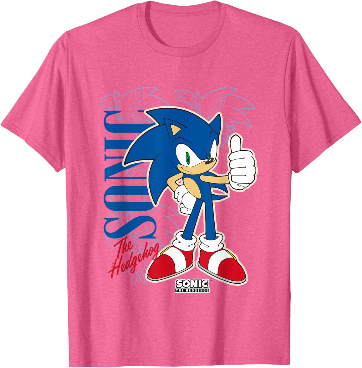 Sonic The Hedgehog Thumbs Up Retro Graphic T-Shirt for Fans - 3