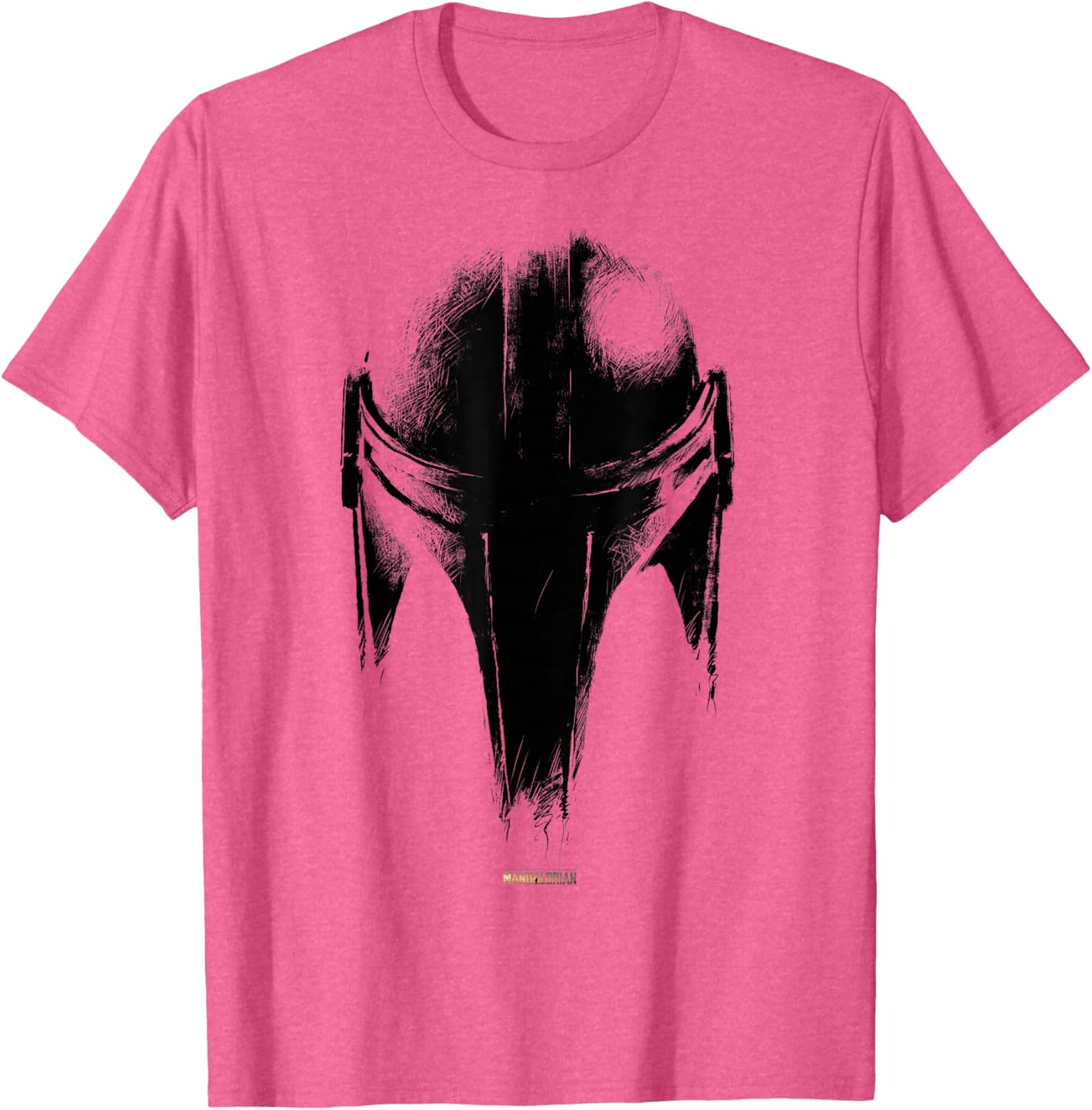 Star Wars The Mandalorian Dark Helmet Sketched T-Shirt for Fans - 5