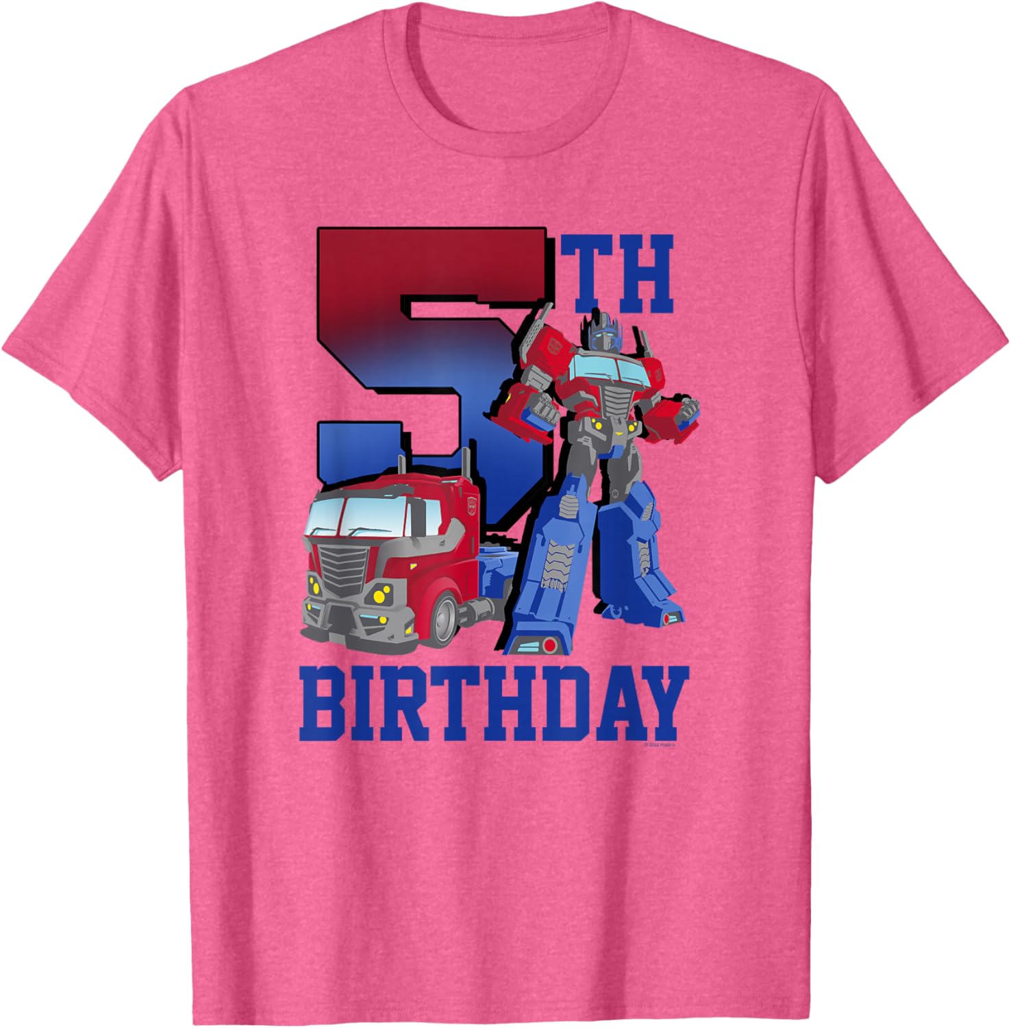 Transformers Optimus Prime 5th Birthday Gradient Poster T-Shirt for Kids - 6