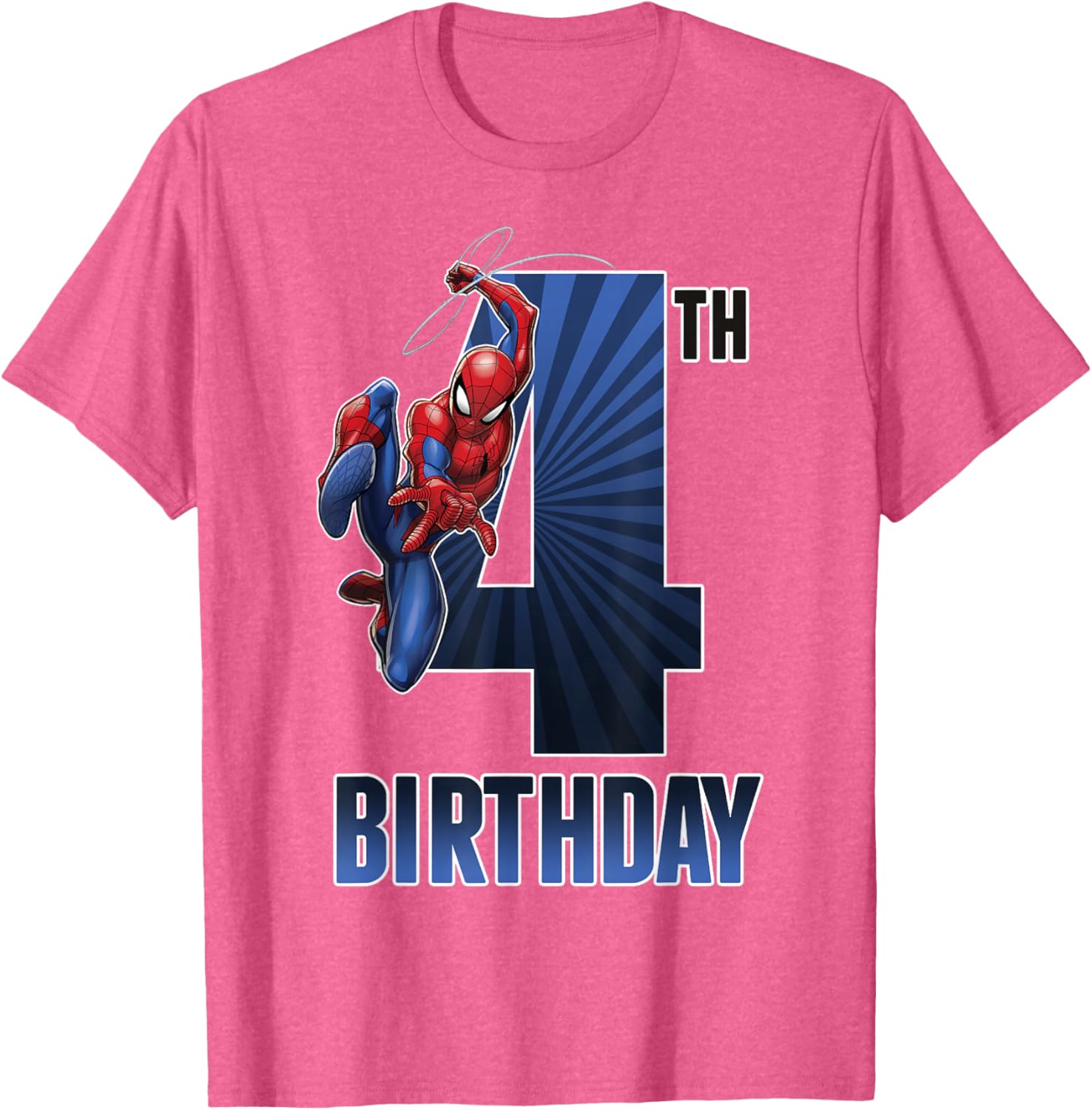 Marvel Spider-Man 4th Birthday Swinging Graphic T-Shirt for Kids - 3