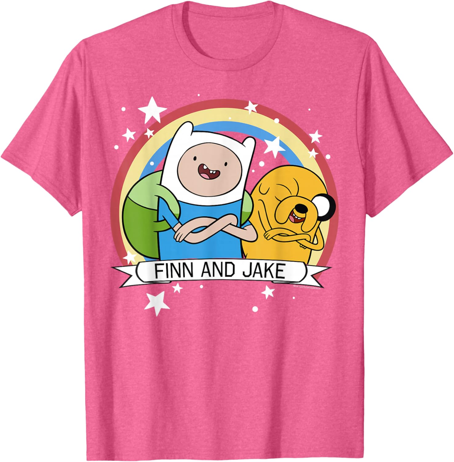 Adventure Time Finn and Jake Rainbow Stars T-Shirt for Fans - 4