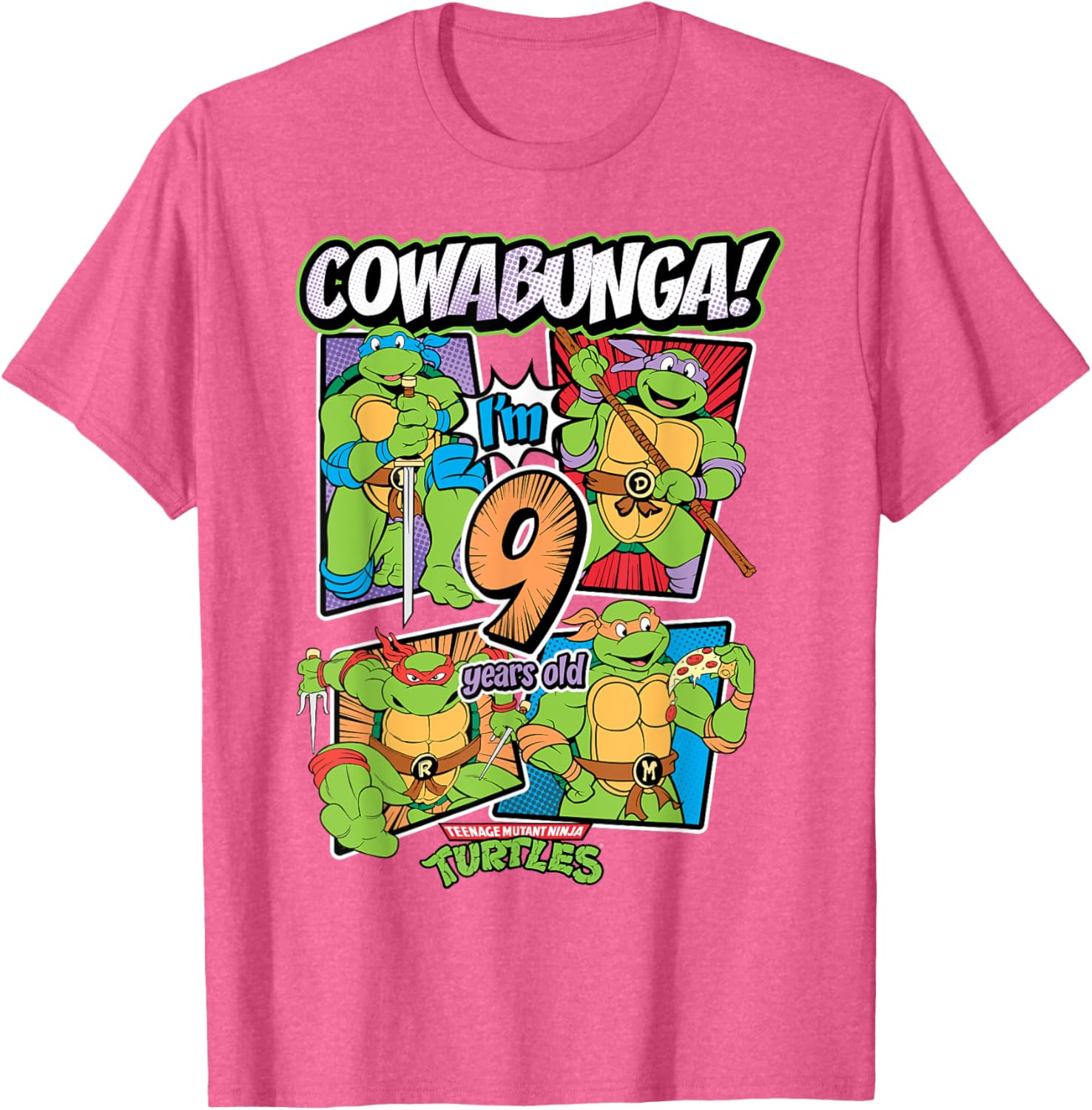 Mademark Teenage Mutant Ninja Turtles Cowabunga 9th Birthday T-Shirt - 24