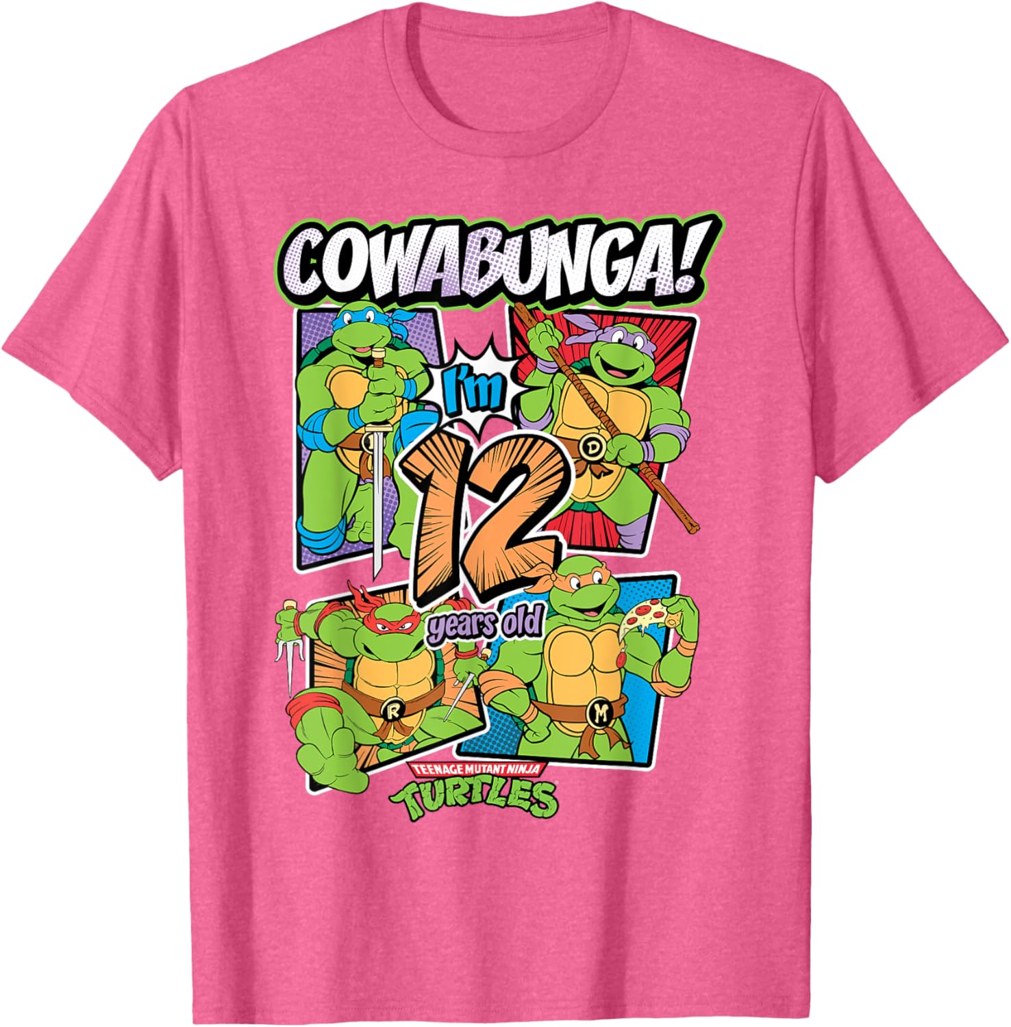 Mademark Teenage Mutant Ninja Turtles Cowabunga I'm 12 Years Old T-Shirt - 16