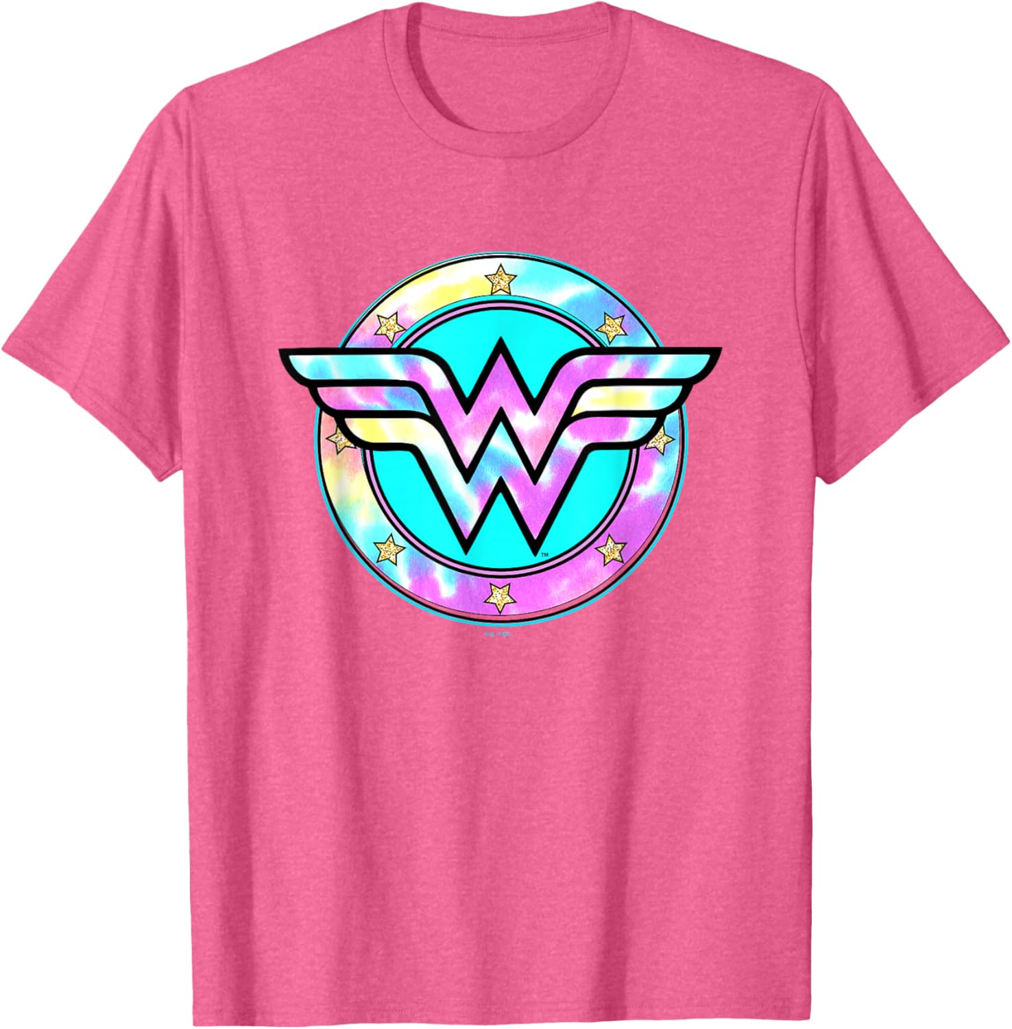 Wonder Woman Rainbow Tie-Dye Superhero Badge T-Shirt for Fans - 11