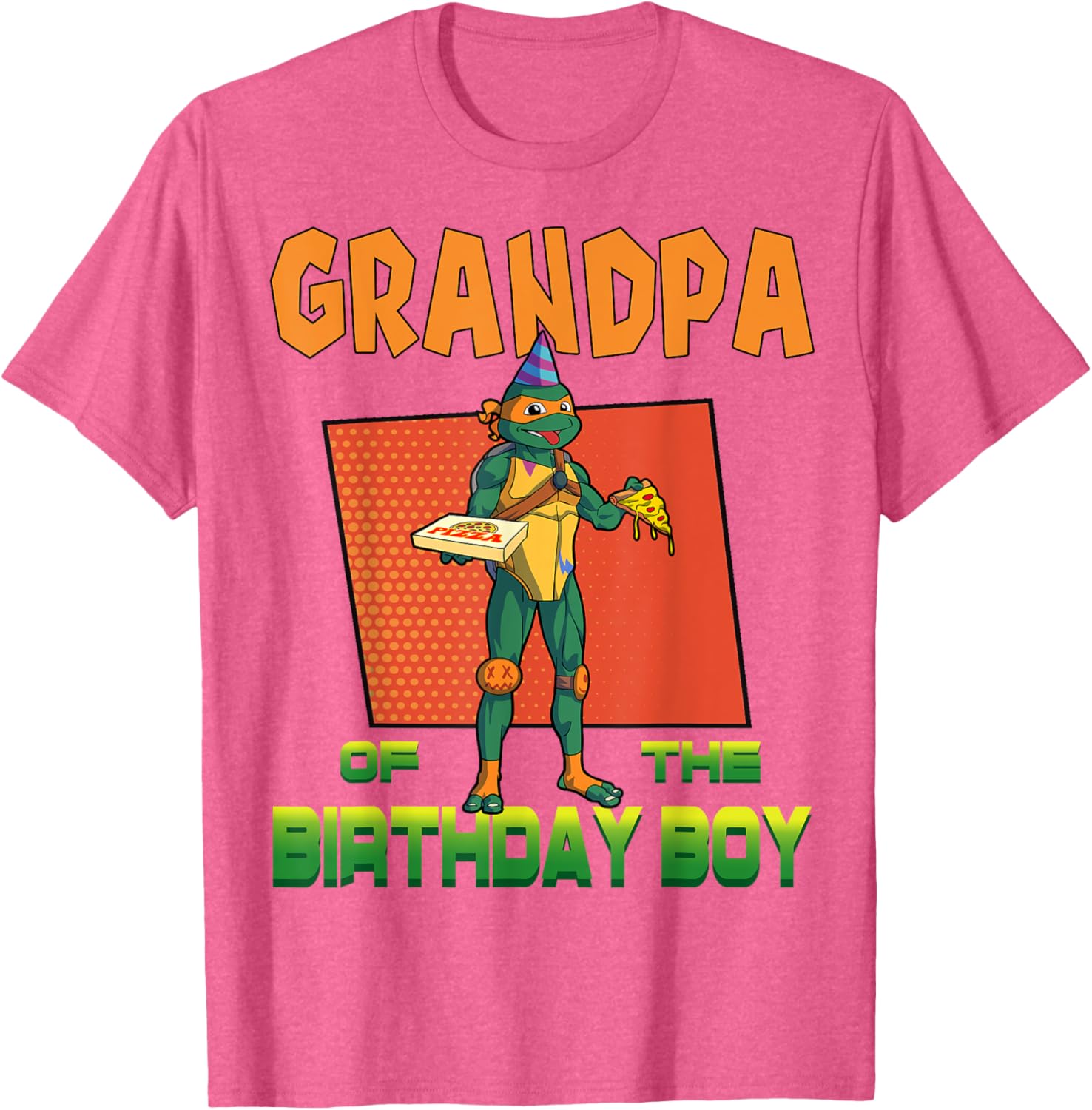 Mademark X TMNT Mikey Grandpa Birthday Pizza Party T-Shirt for Kids - 24