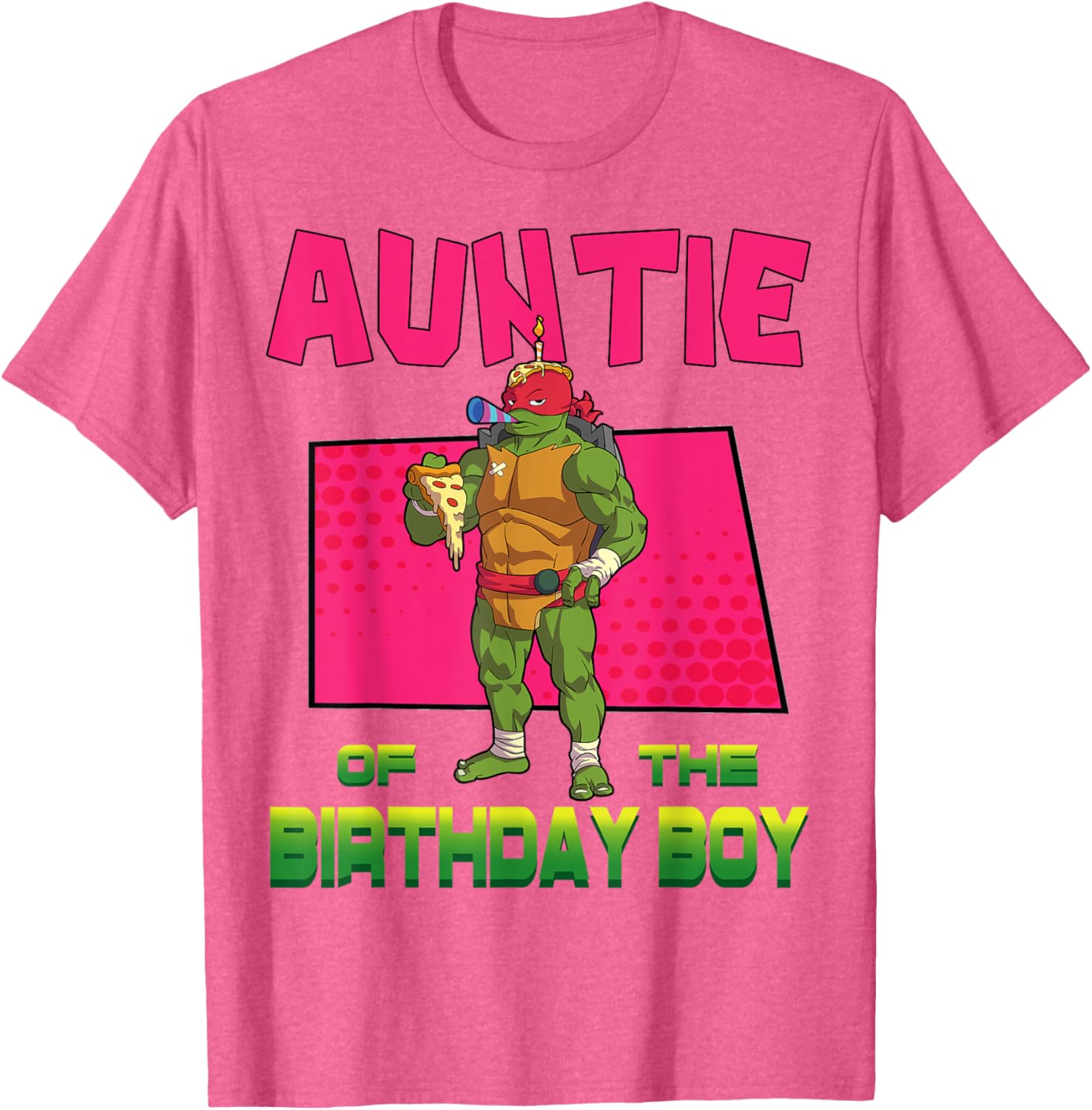 Mademark TMNT Raphael Pizza Party T-Shirt for Birthday Celebration - 5