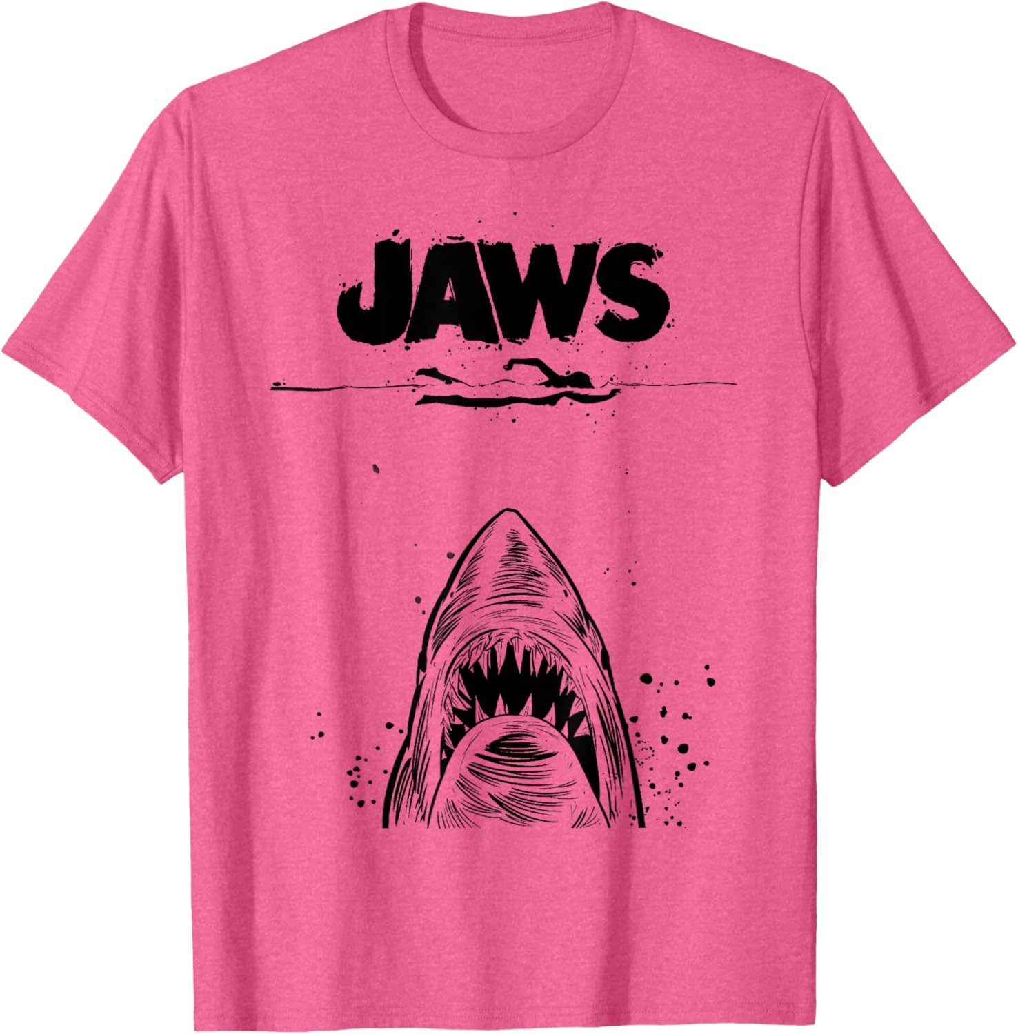 Jaws 50th Anniversary Black and White Sketch 2-Sided T-Shirt - 2