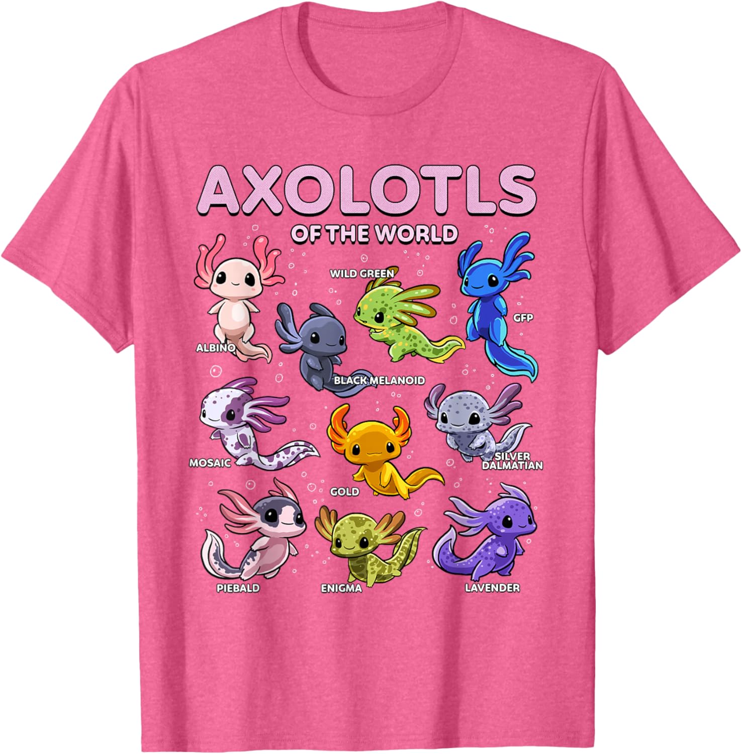 Kawaii Axolotl T-Shirt for Animal Lovers | Cute Axolotls of the World - 3