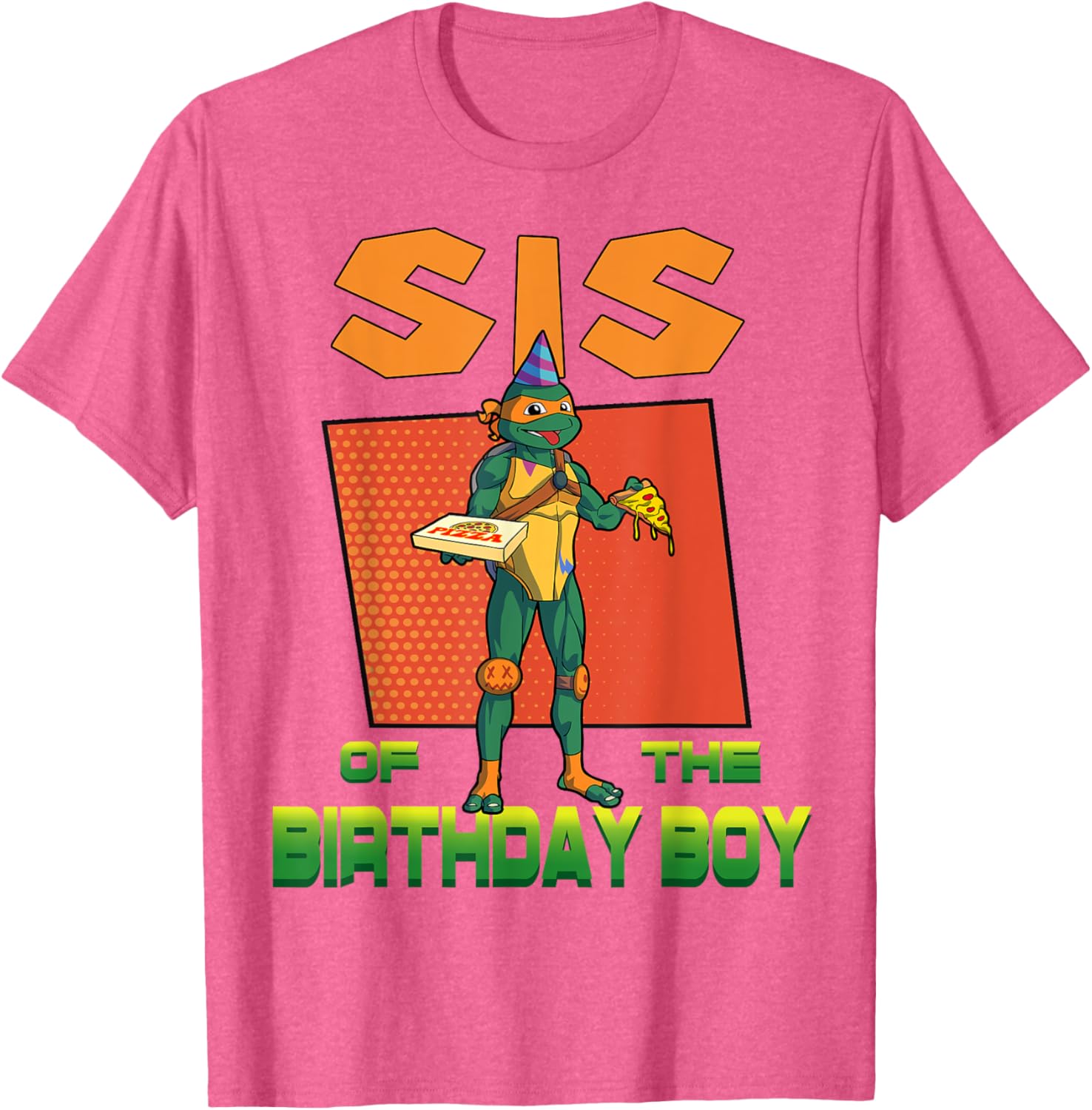Mademark Teenage Mutant Ninja Turtles Mikey Pizza Birthday Party T-Shirt - 4