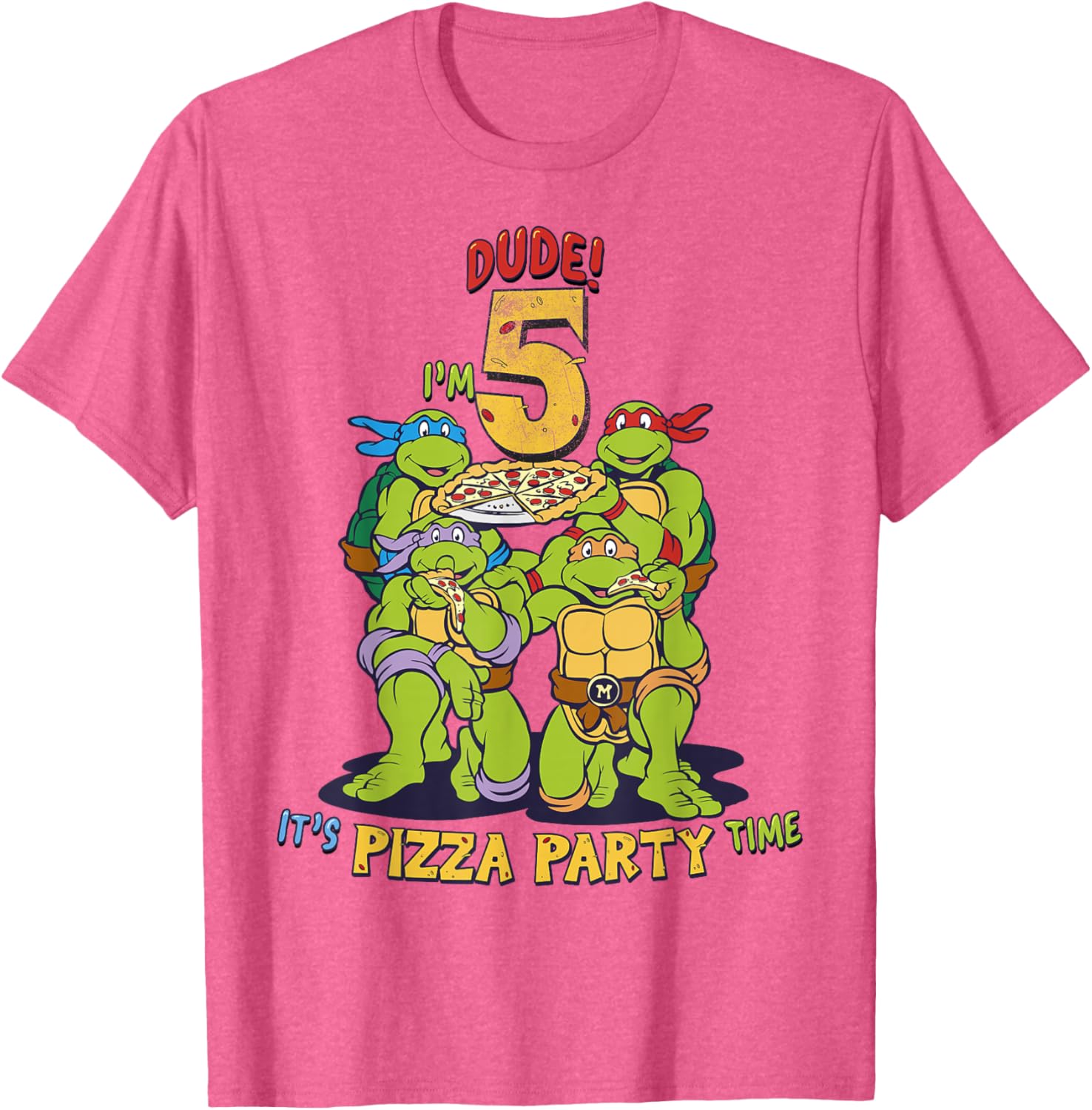 Teenage Mutant Ninja Turtles Pizza Party T-Shirt for Boys Age 5 - 7