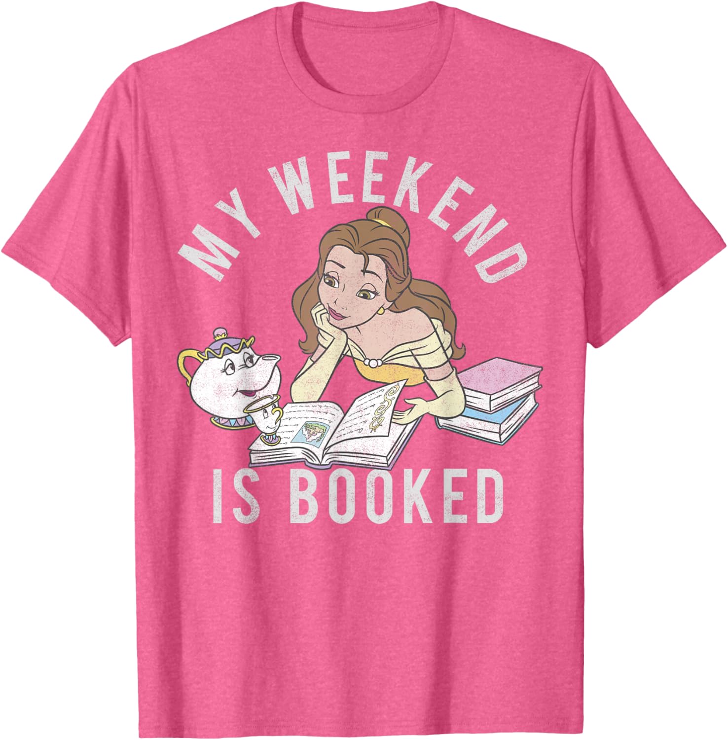 Disney Beauty and the Beast Belle My Weekend Is Booked T-Shirt Small - 1
